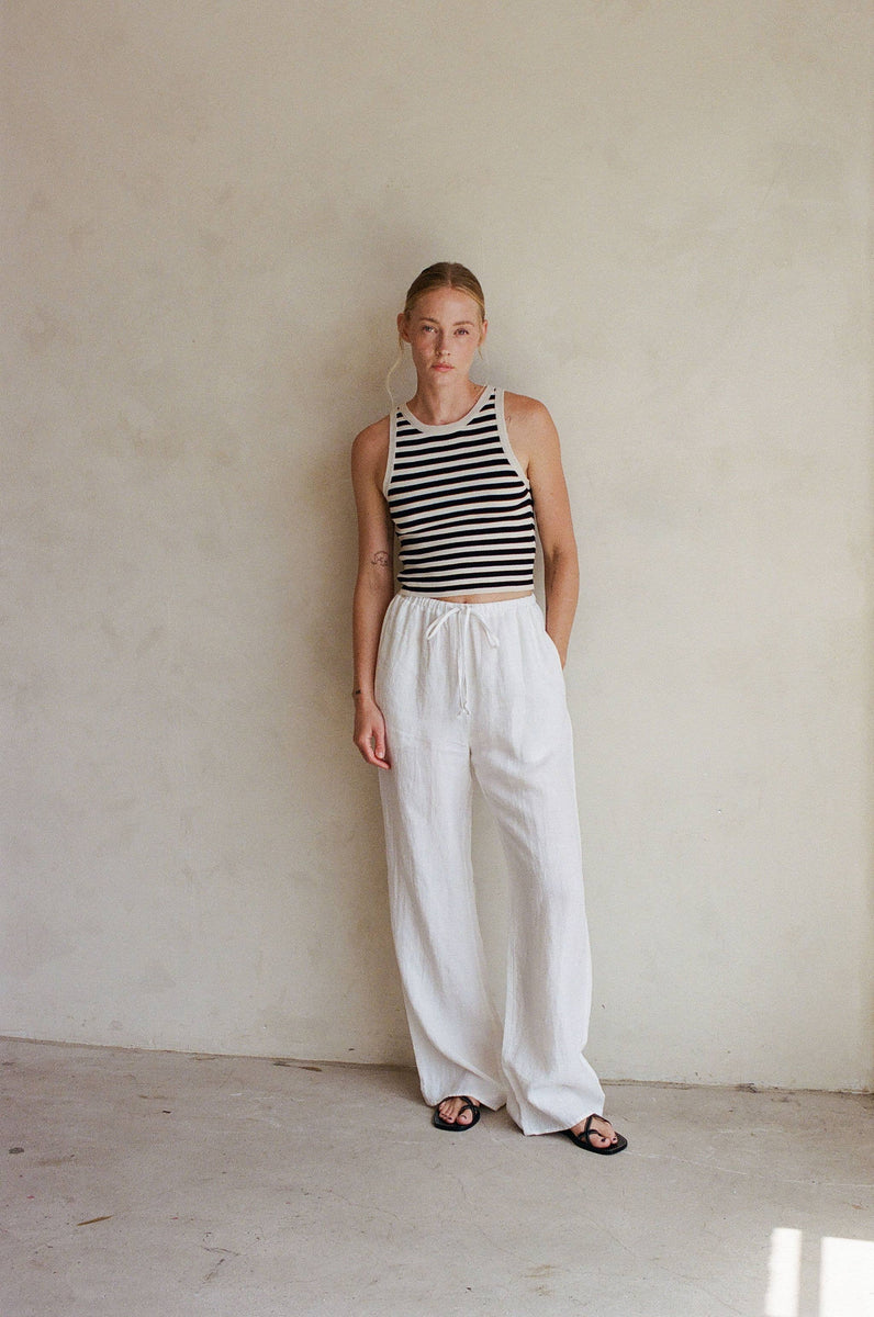 Woven 100% Linen Wide Leg Pants – Danker Mae