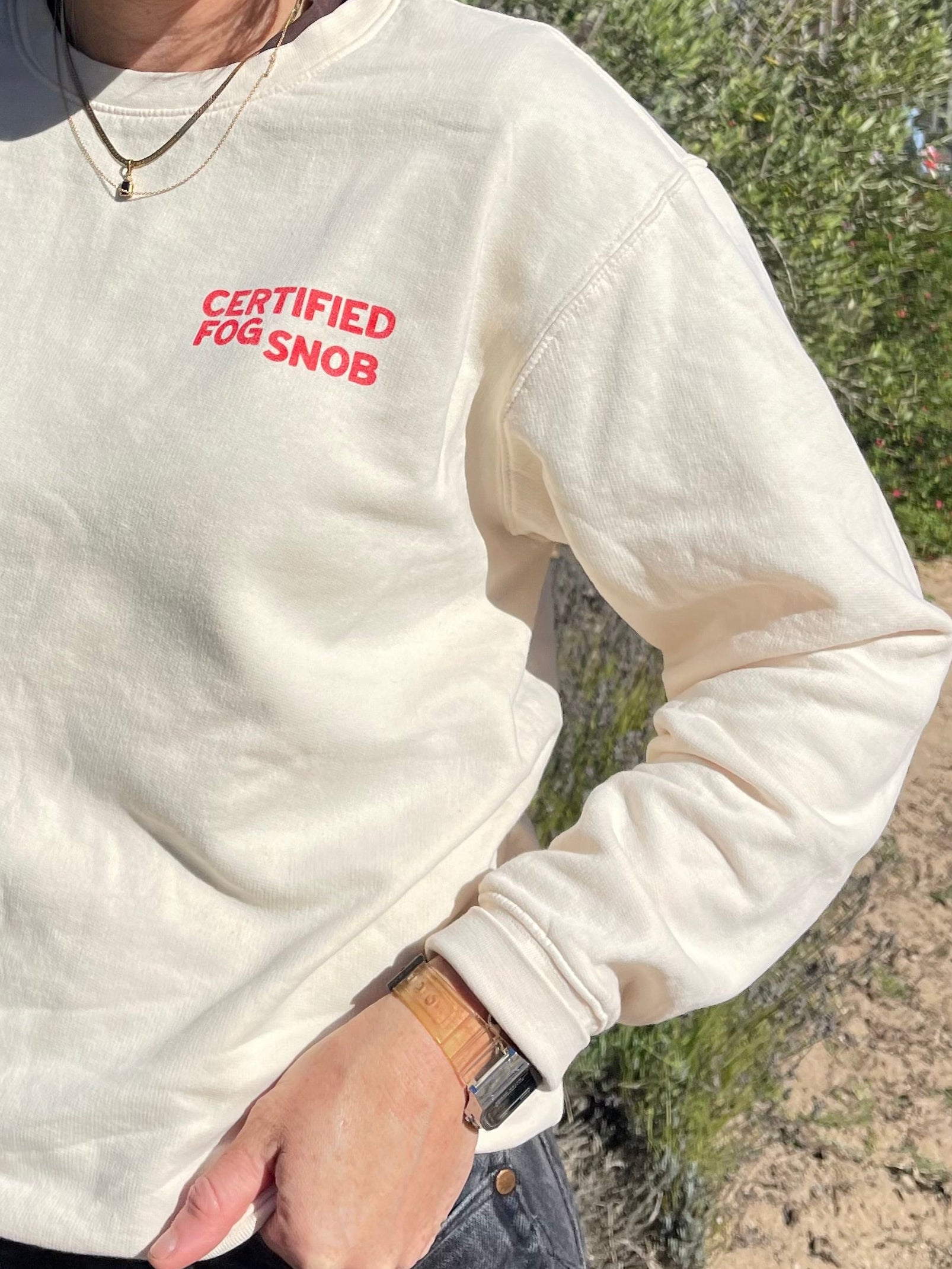 Adult Crew Sweatshirt - Sunset “Certified Fog Snob” - PRESALE