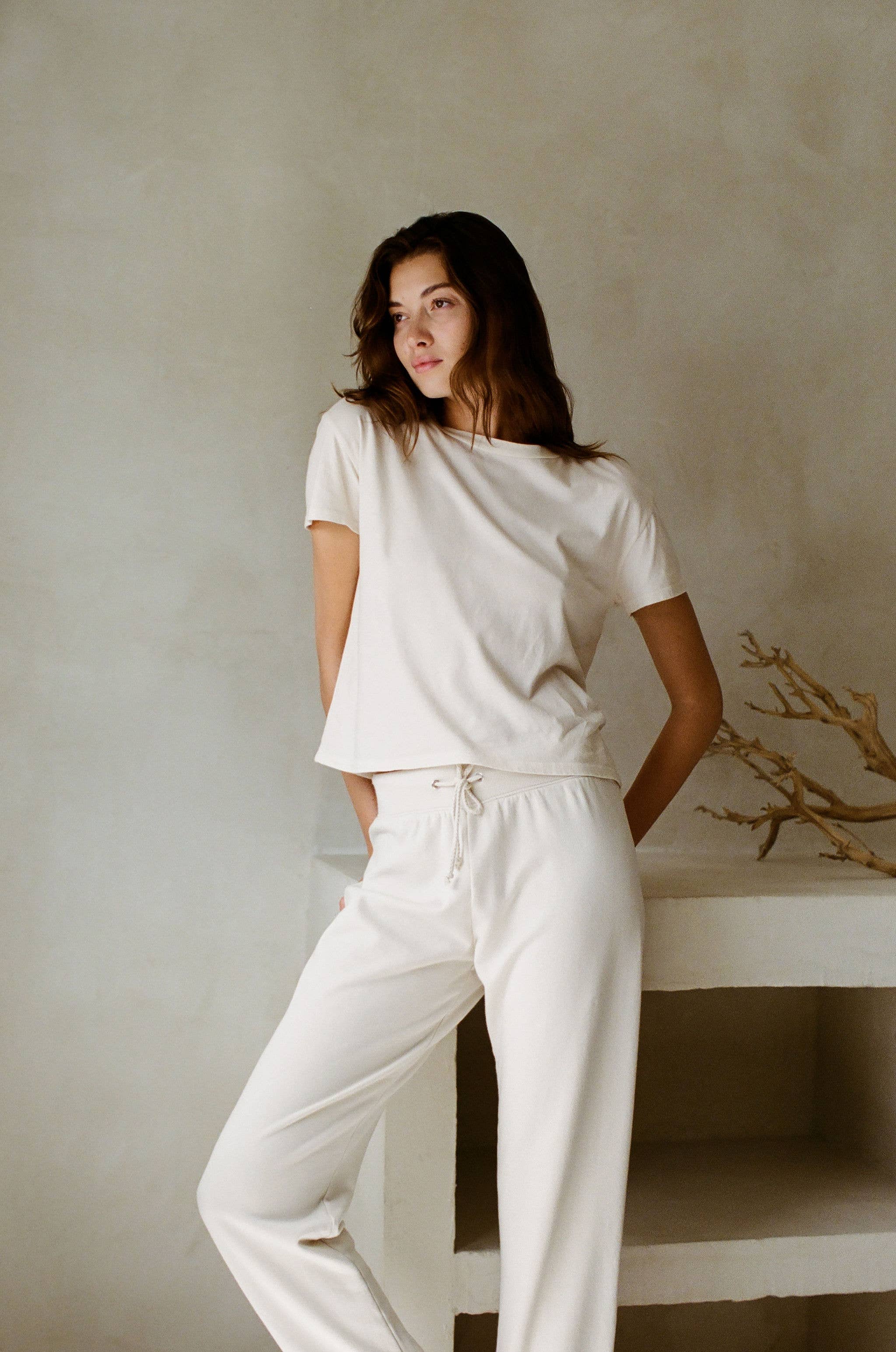 Organic Cotton Garment Dyed Crew Neck Top