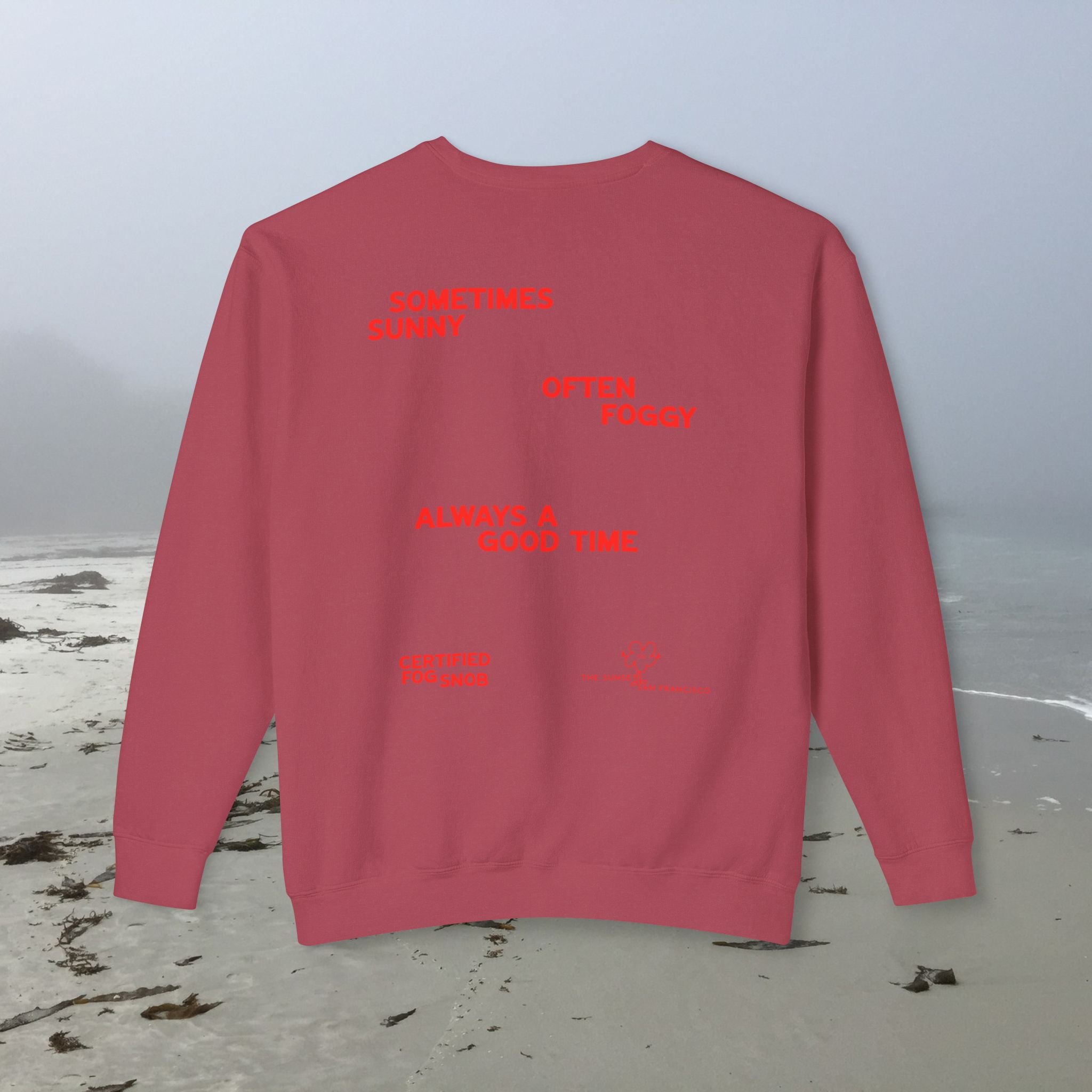 The Sunset | Unisex Adult Crewneck Sweatshirt | Always Foggy, Sometimes Sunny