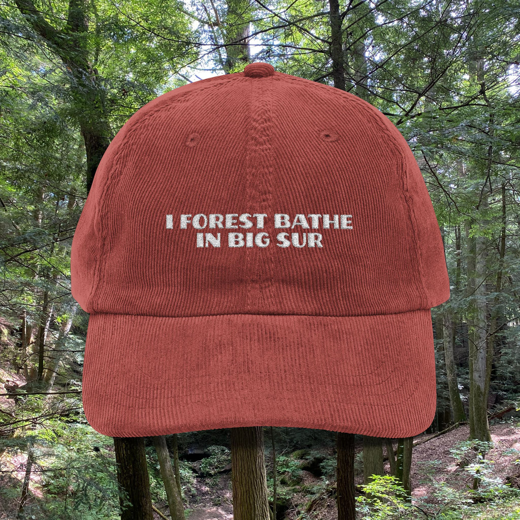 Big Sur | Corduroy Embroidered Hat | "I Forest Bathe in Big Sur"