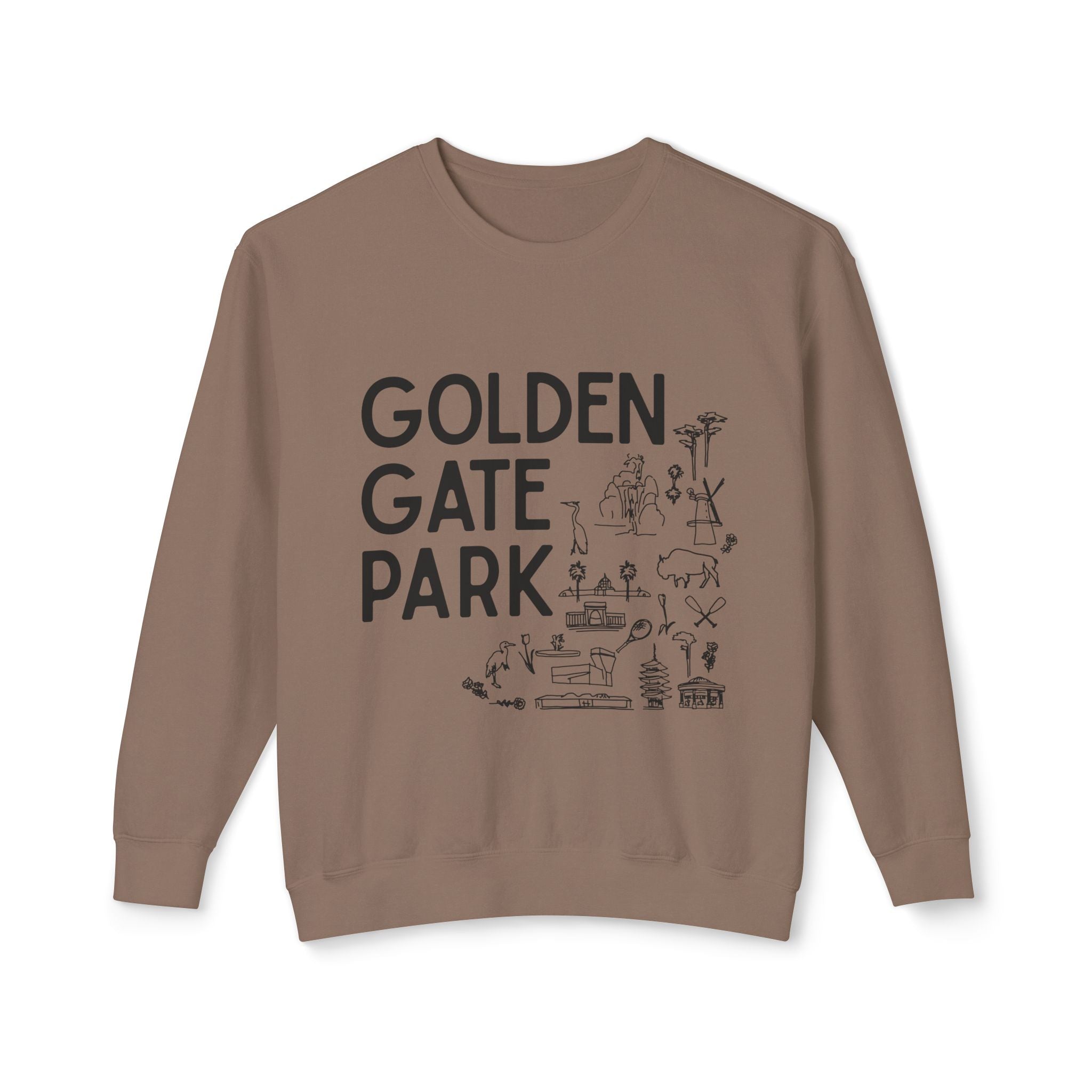 Golden Gate Park | Adult Unisex Crewneck Sweatshirt | A bit of Sketching on the Front