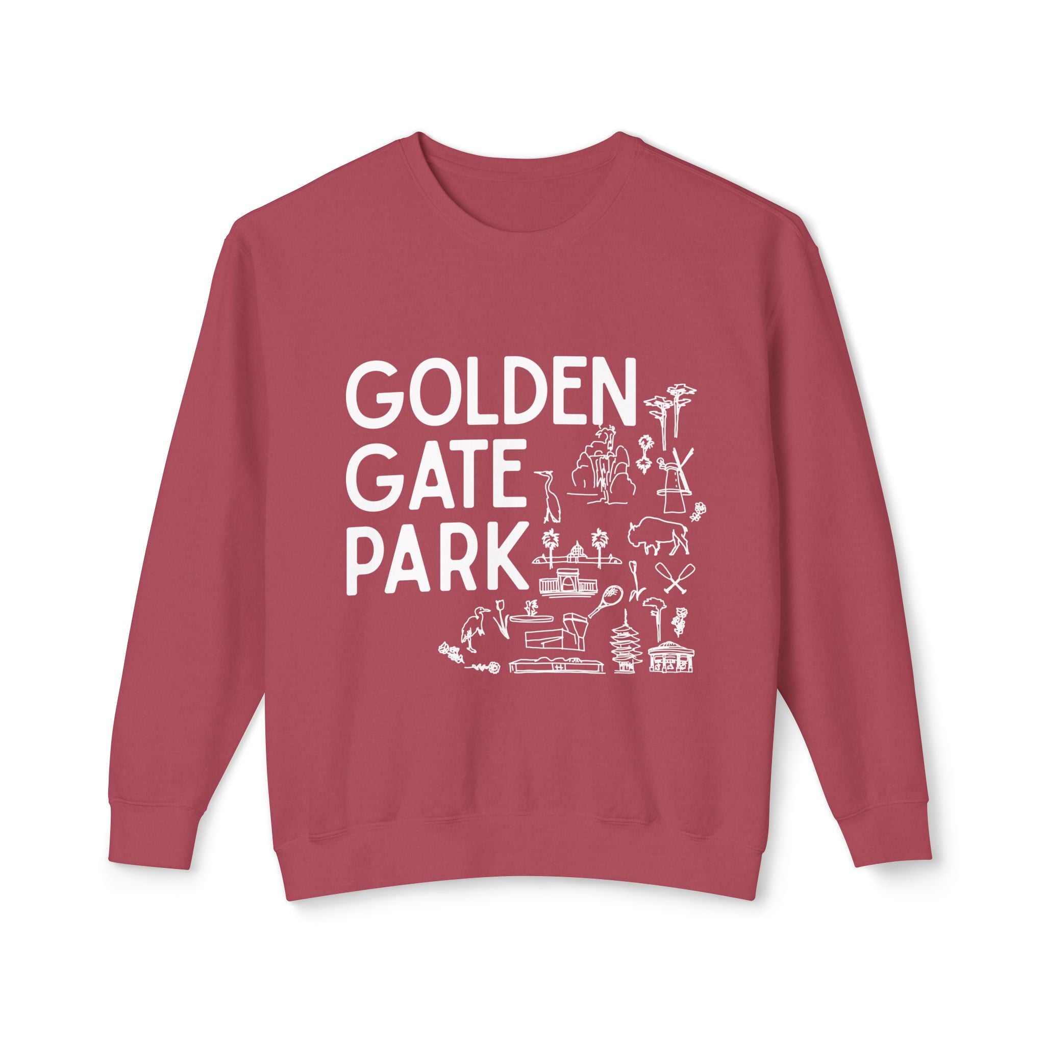 Golden Gate Park | Adult Unisex Crewneck Sweatshirt | A bit of Sketching on the Front