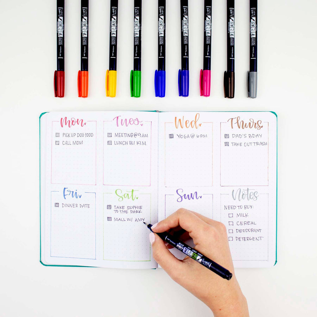 Fudenosuke Colors Calligraphy Brush Pens - 10-Pack