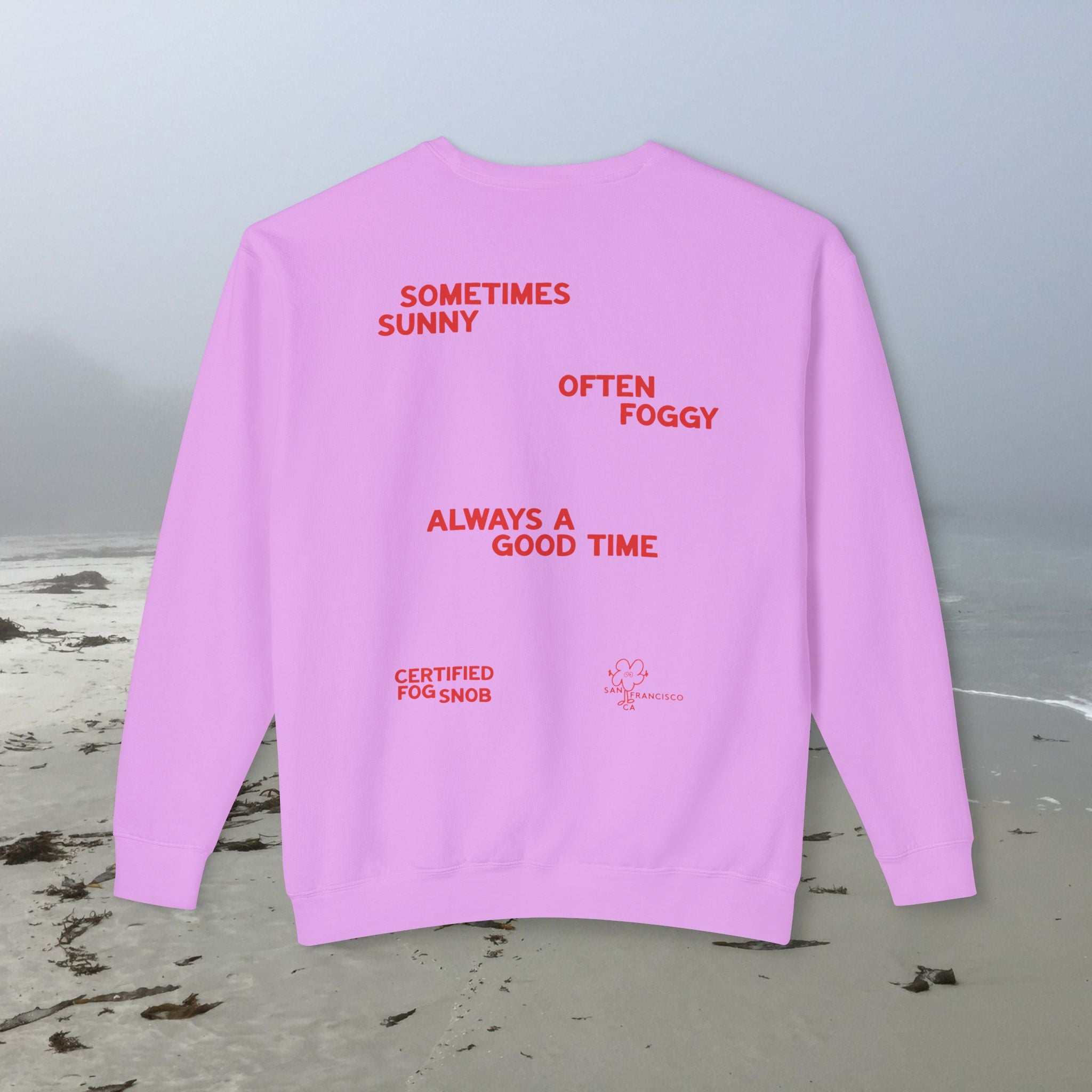 The Sunset | Unisex Adult Cotton Crewneck Sweatshirt | Always Foggy, Sometimes Sunny