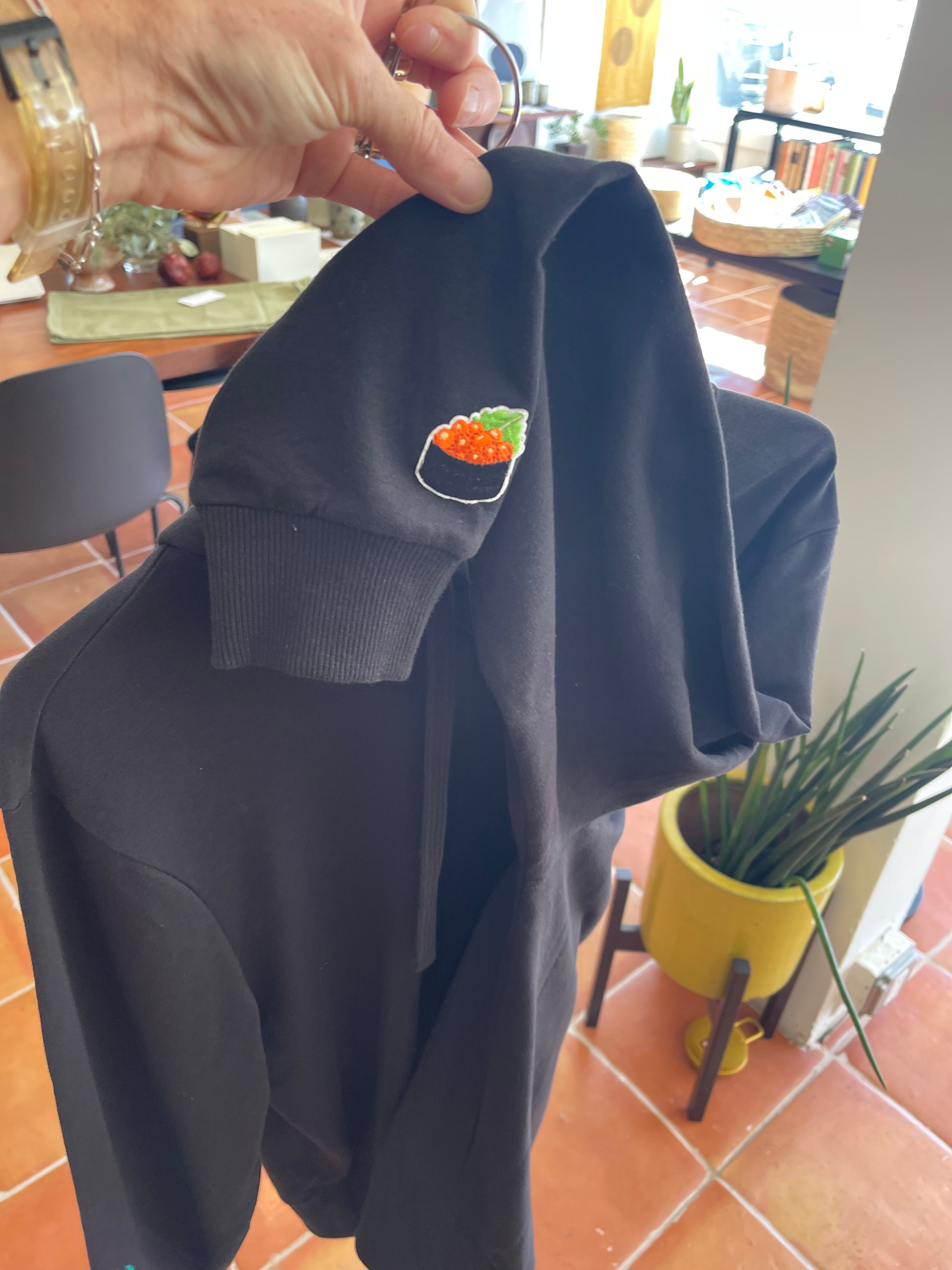 Adult Patch Hooded Sweatshirt - Black