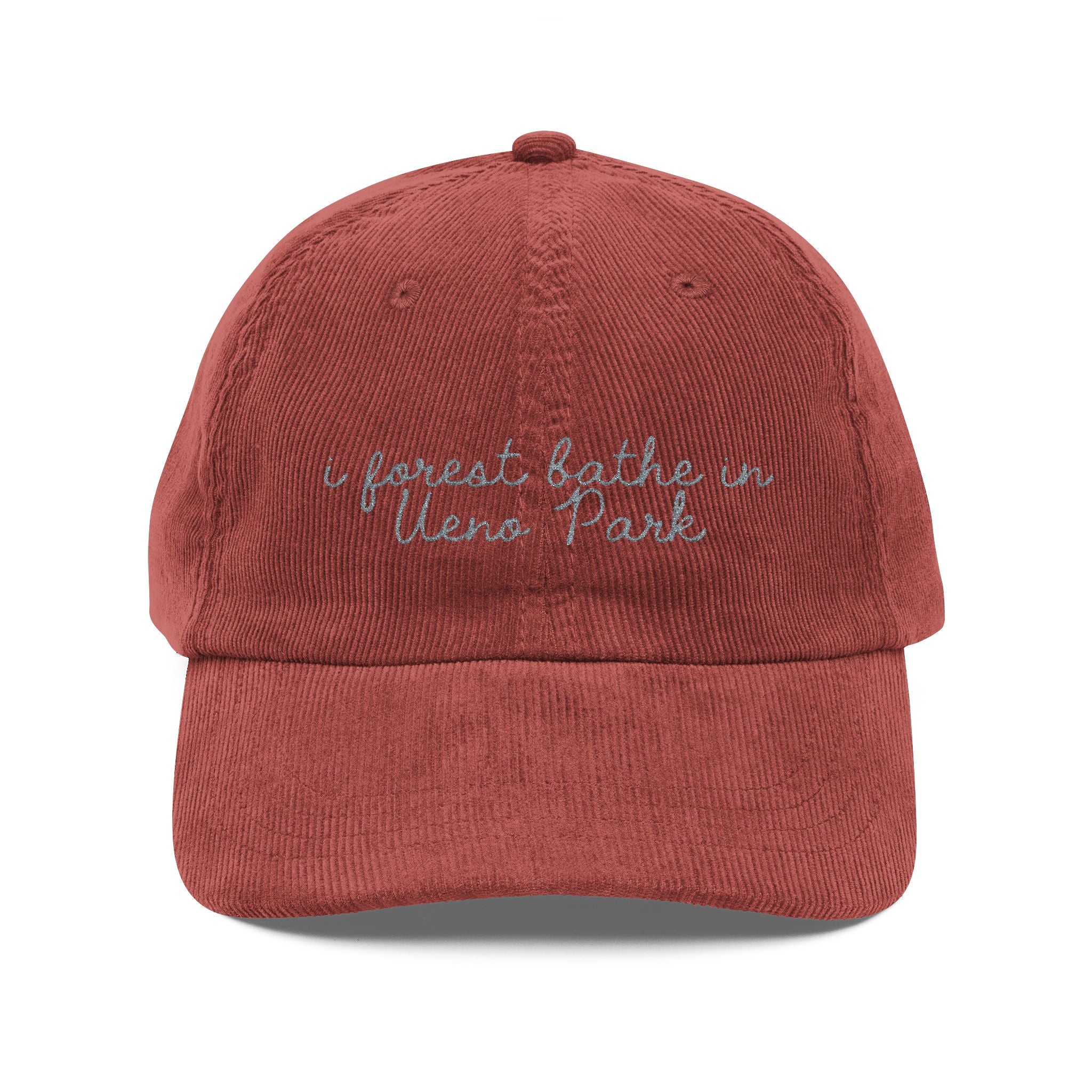 Ueno Park | Corduroy Embroidered Hat |  "I Forest Bathe in Ueno Park"