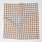 Hand Block Linen Napkin Set Graph Checks - Brown