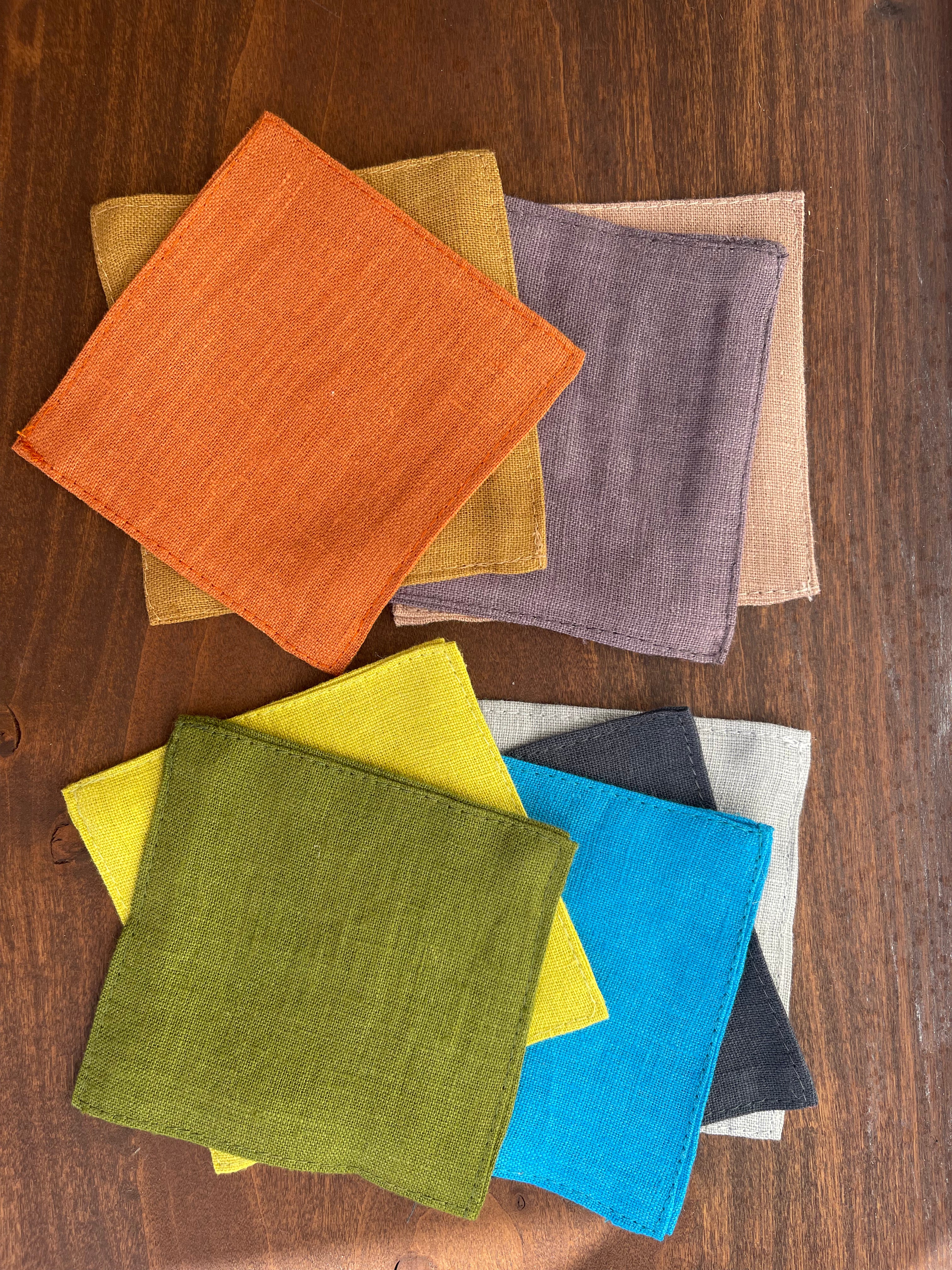 Linen Drink Coasters - Pack of 4