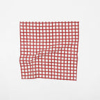 Hand Block Linen Napkin Set Graph Checks - Red