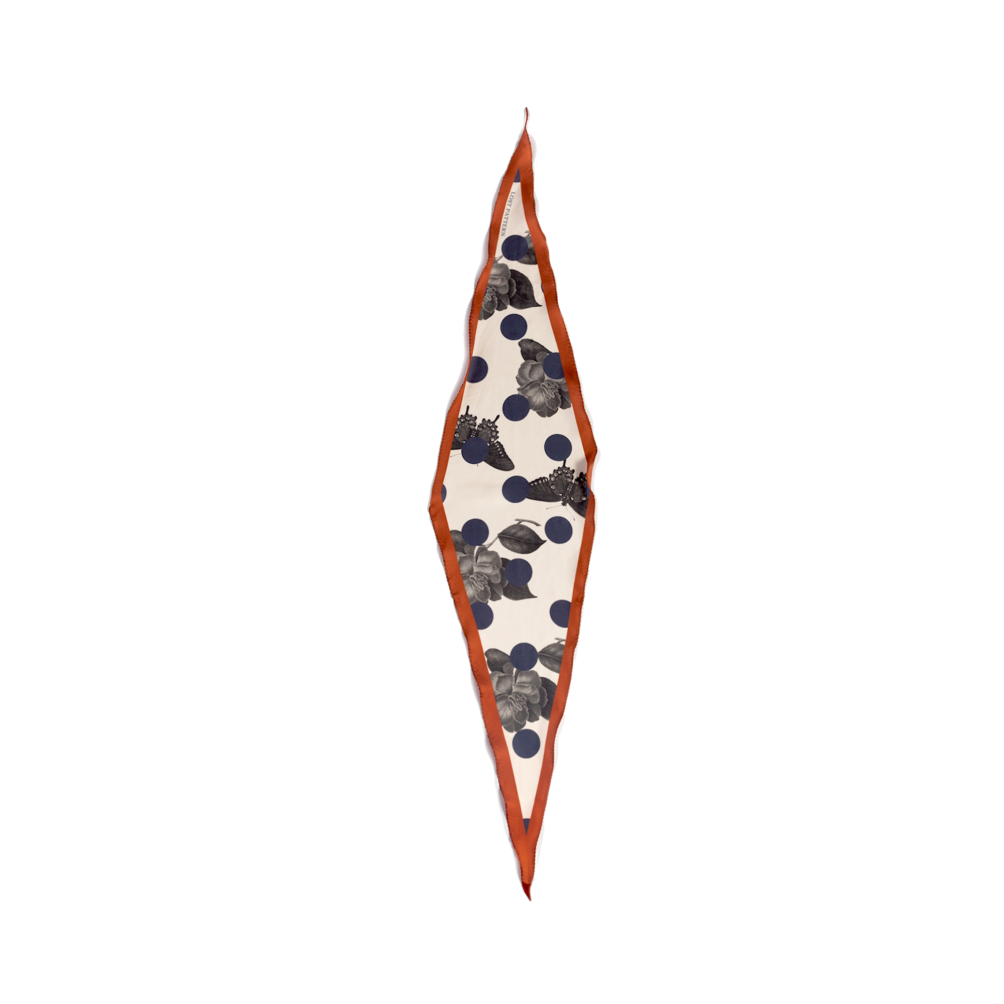 "Noir Floral" Silk Diamond Neckerchief