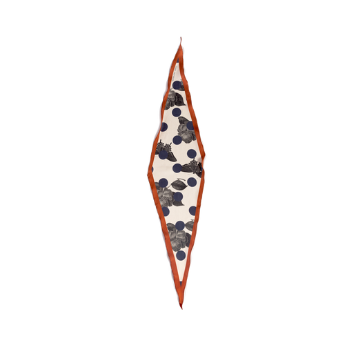 "Noir Floral" Silk Diamond Neckerchief