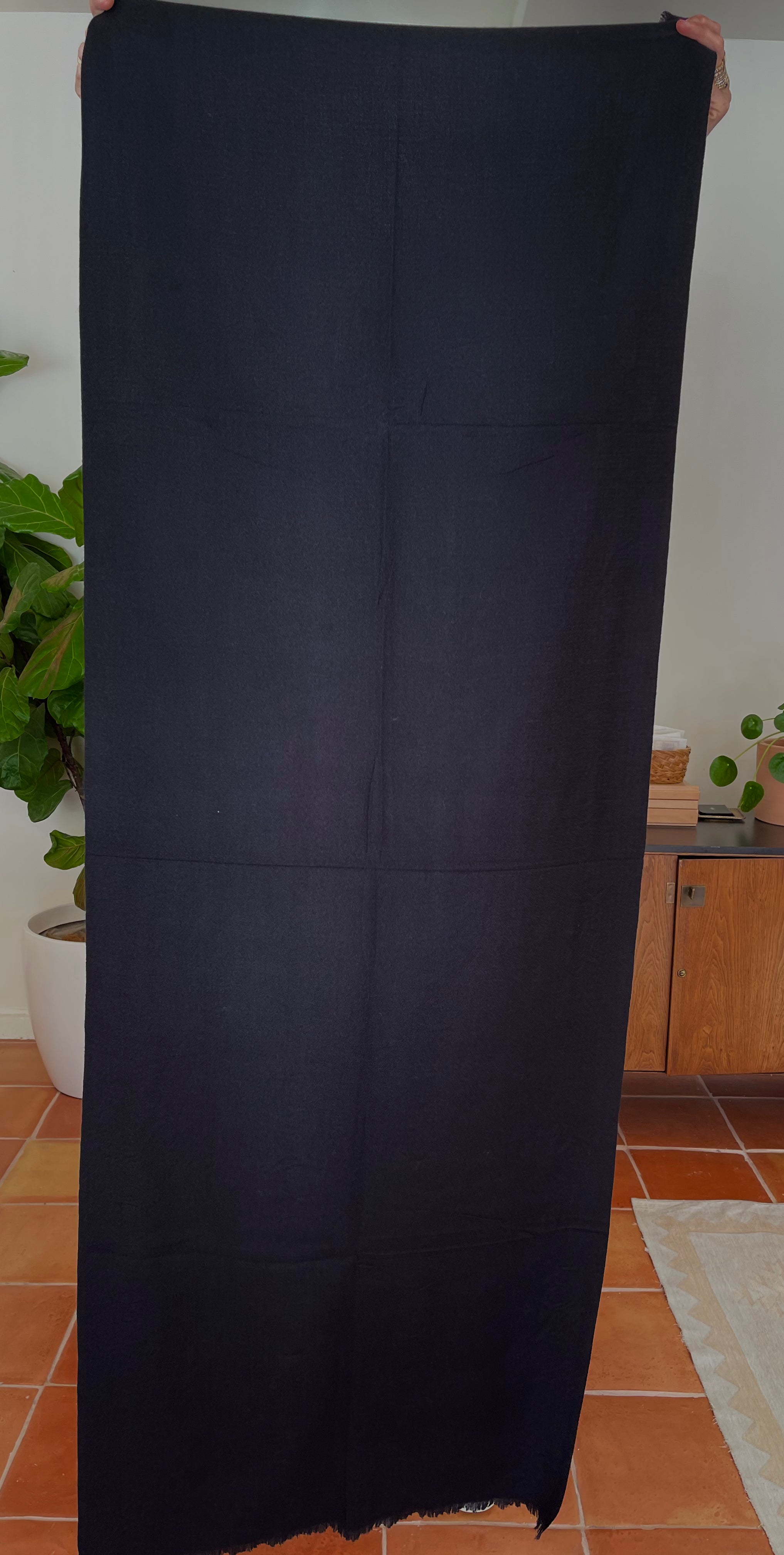 Oversized Pashmina Cashmere Stole - Black