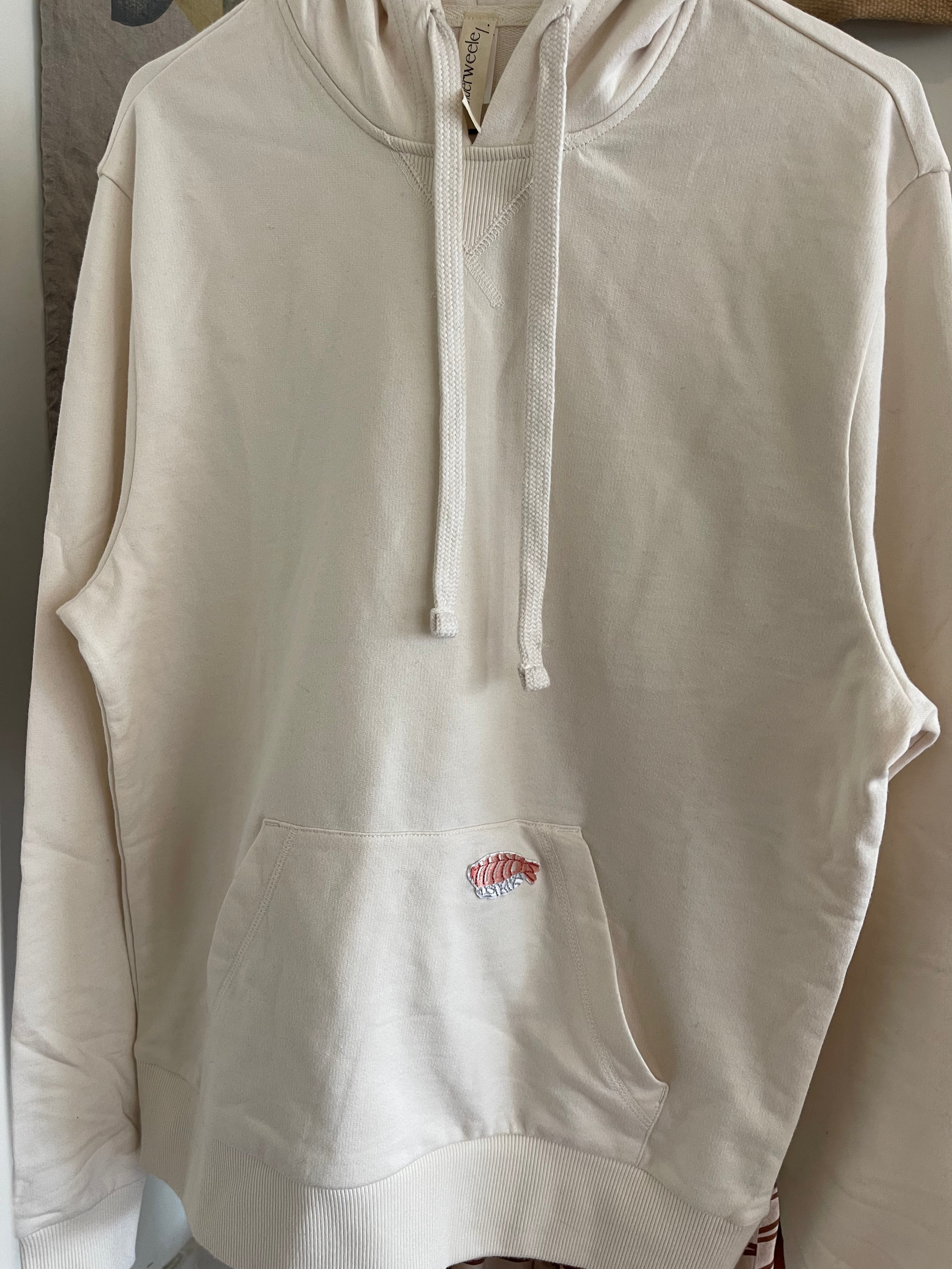 Adult Patch Hooded Sweatshirt - Cream