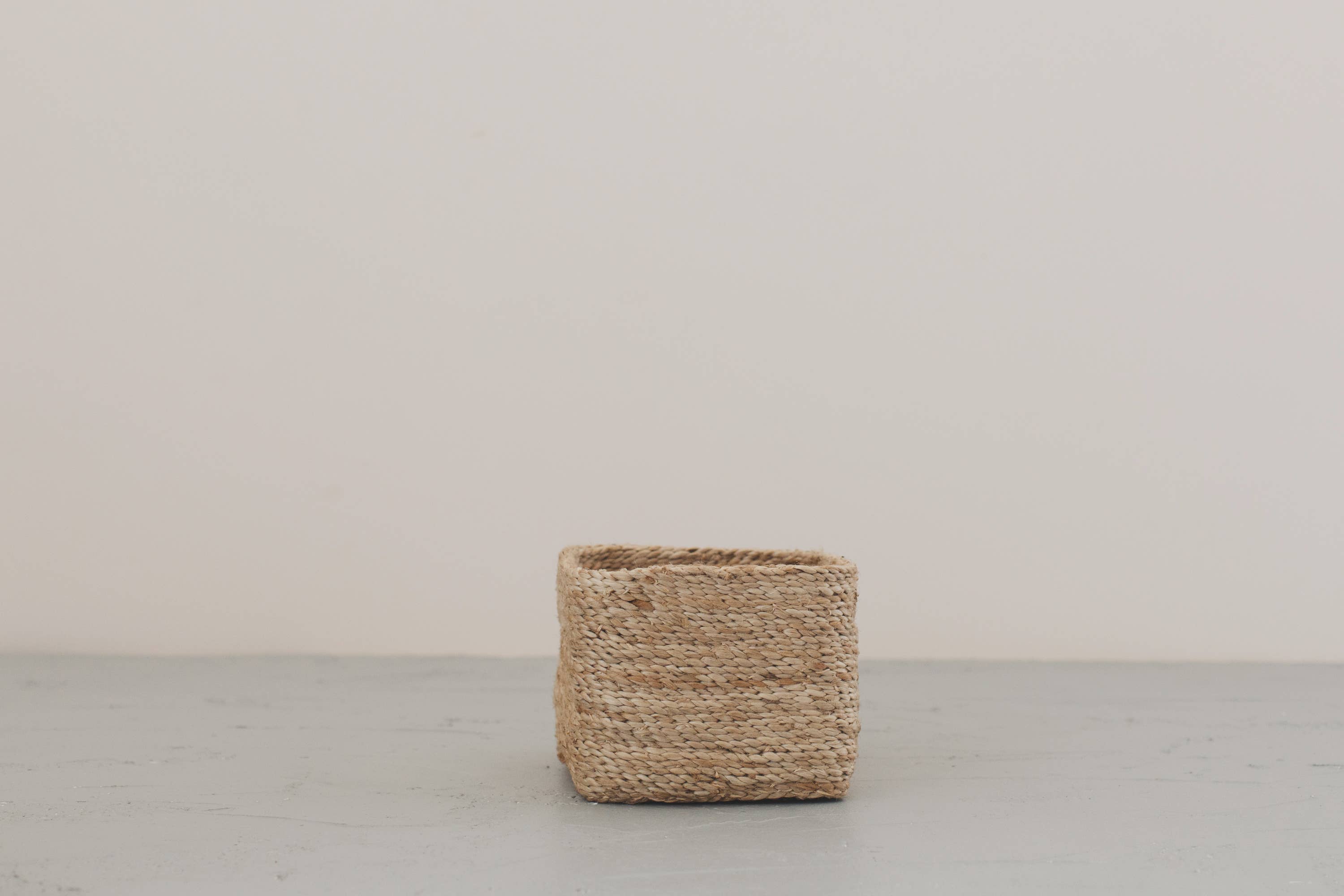 Square Tabletop Basket - natural jute