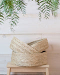 Round Tabletop Basket Trio, jute - natural