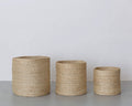 Tall Round Basket - natural jute