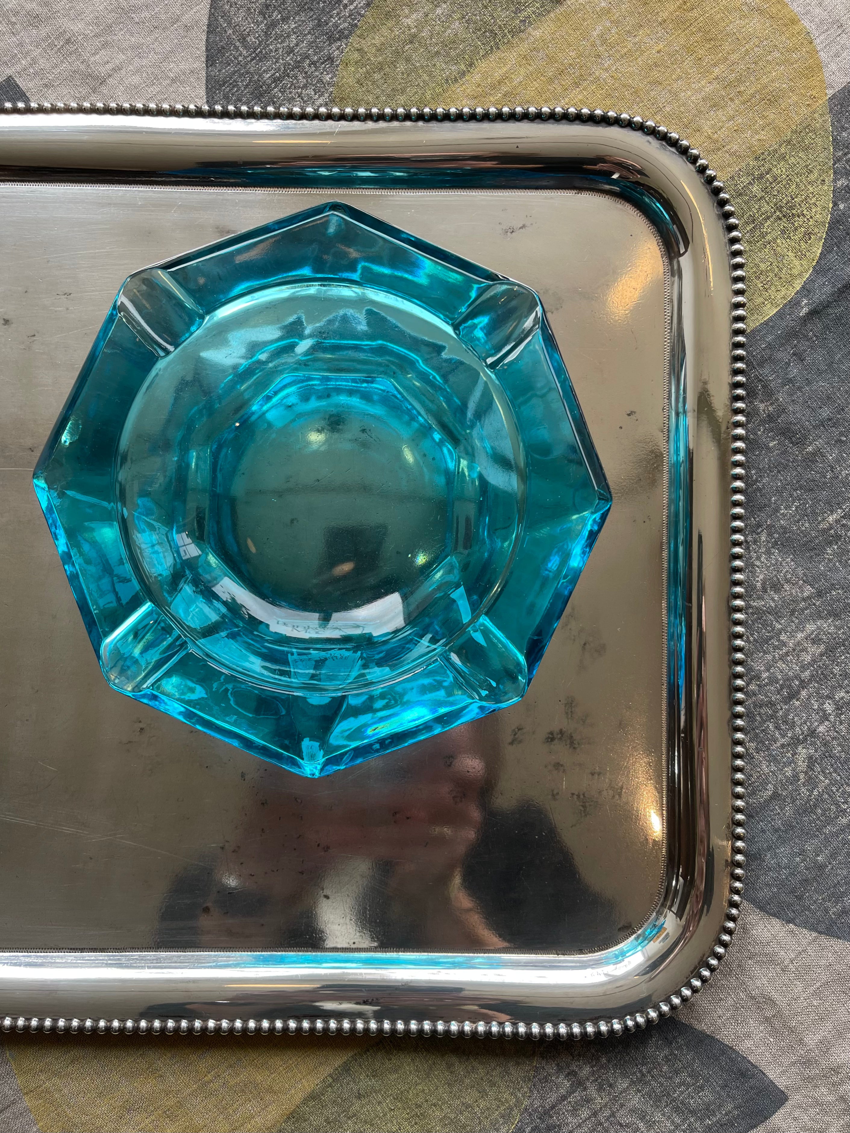 Vintage Light Blue Hazel-Atlas Glass Ashtray / Catchall