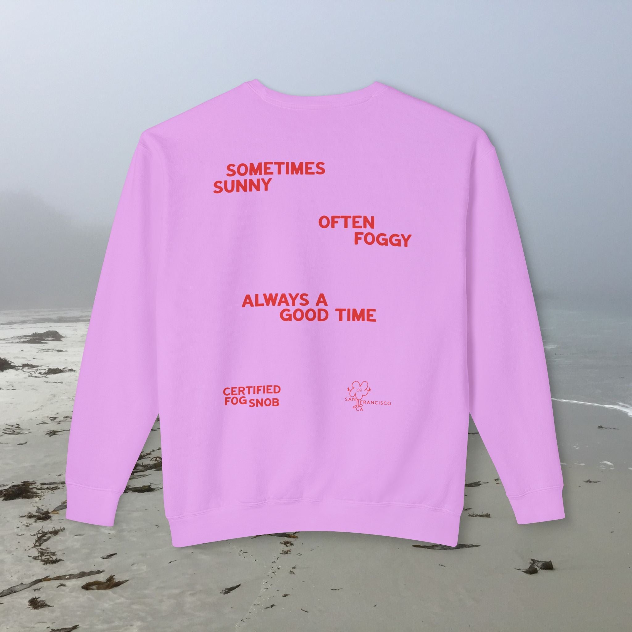 The Sunset | Unisex Adult Cotton Crewneck Sweatshirt | Always Foggy, Sometimes Sunny