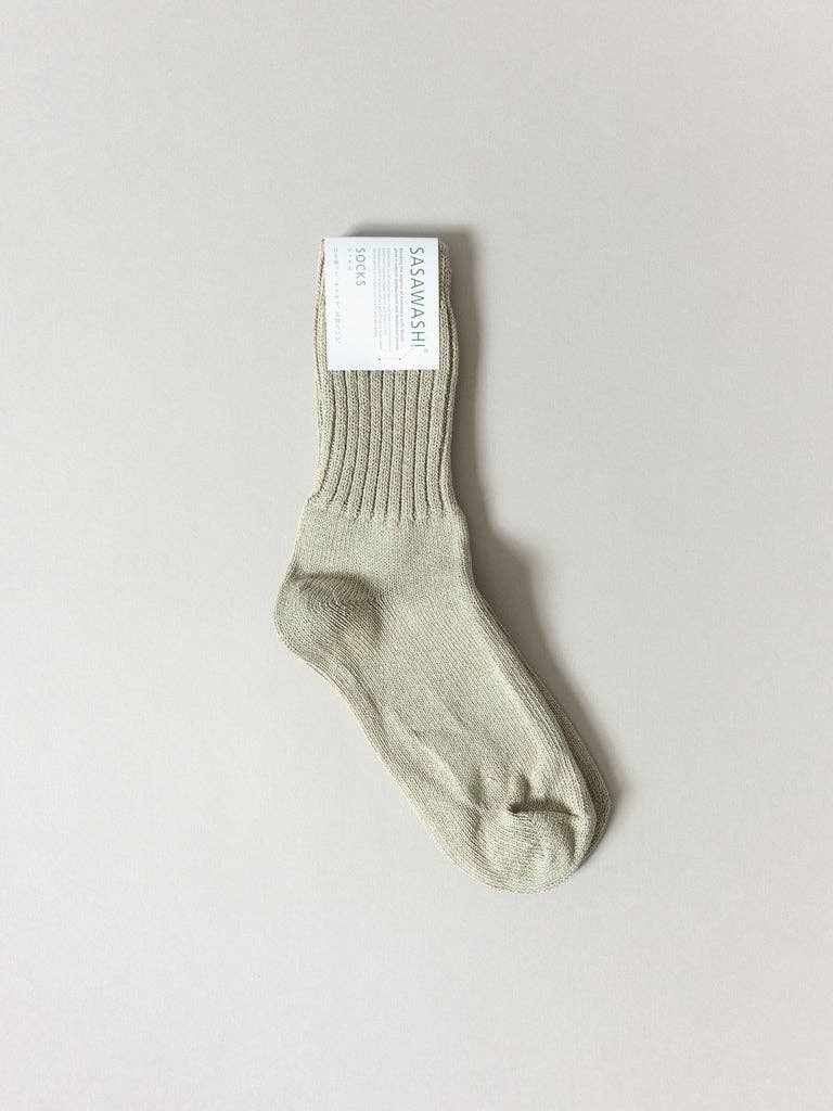 Sasawashi Ribbed Socks - Sand
