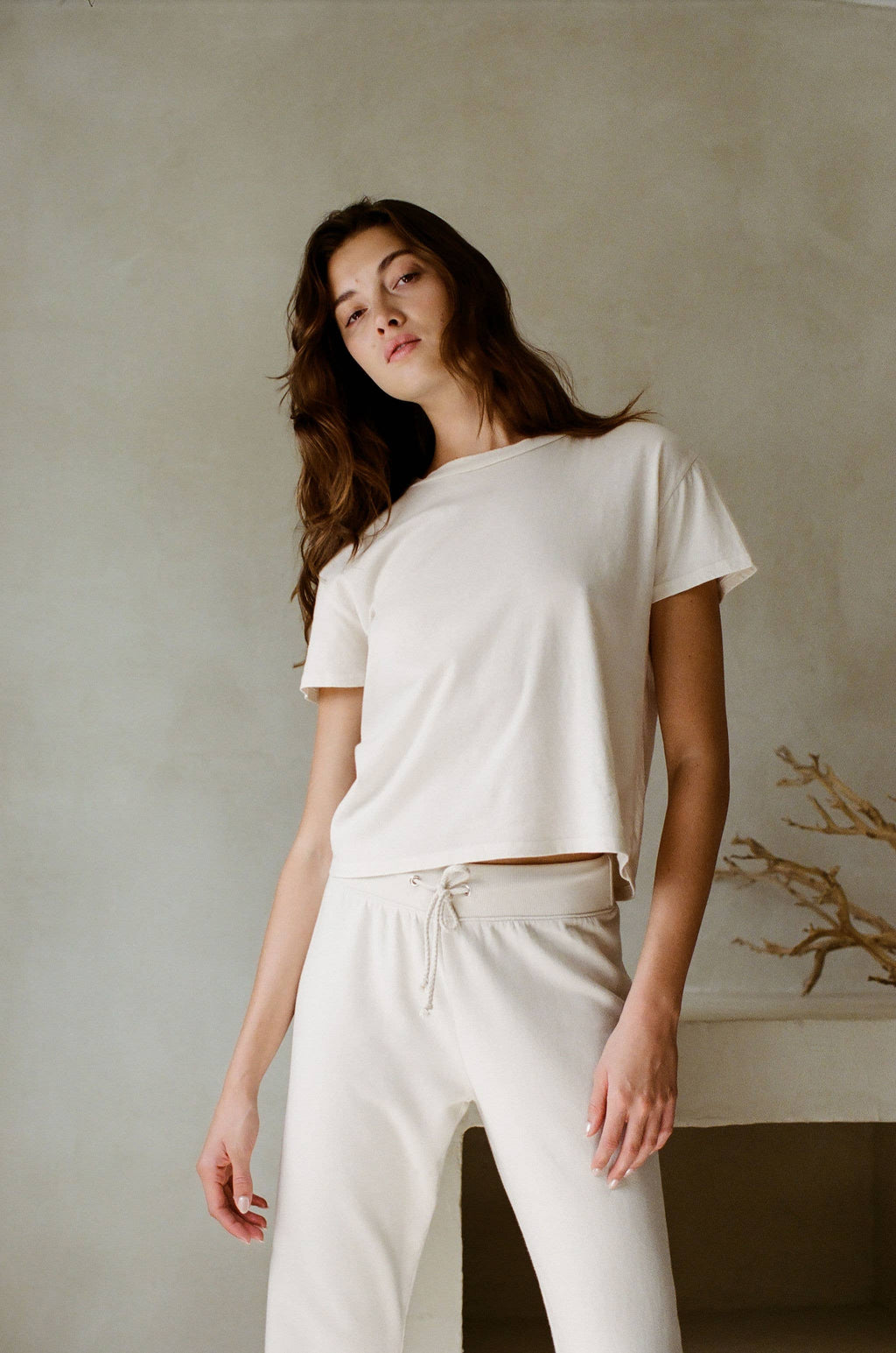 Organic Cotton Garment Dyed Crew Neck Top