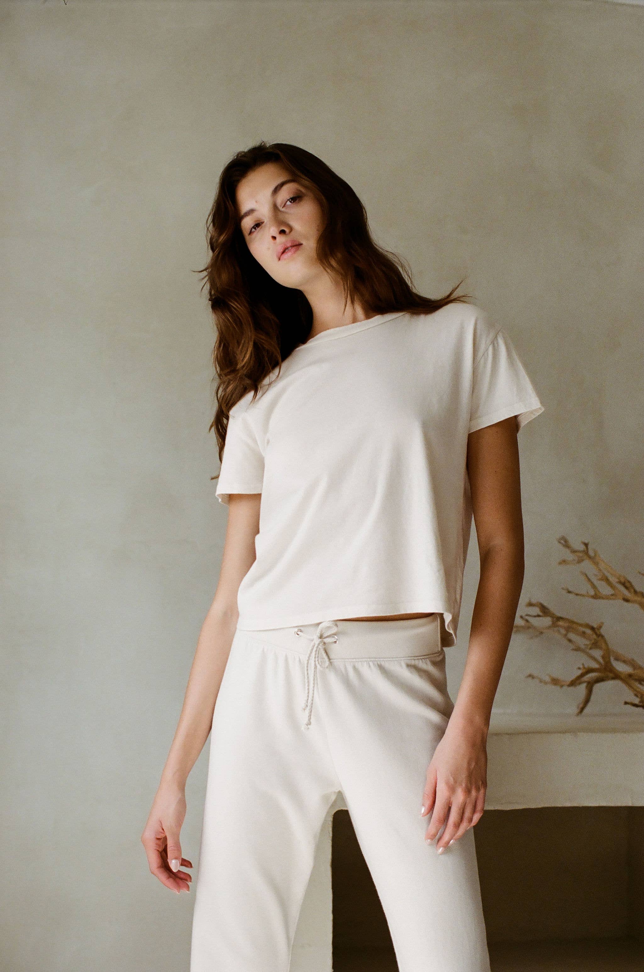 Organic Cotton Garment Dyed Crew Neck Top