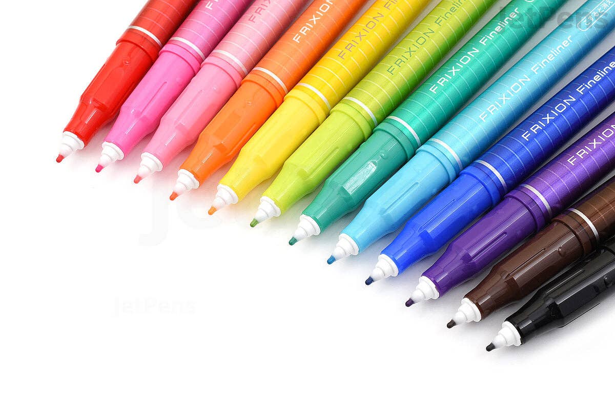 PILOT Frixion Fineliner | Erasable Fine Tip Pens (12-Color Set)