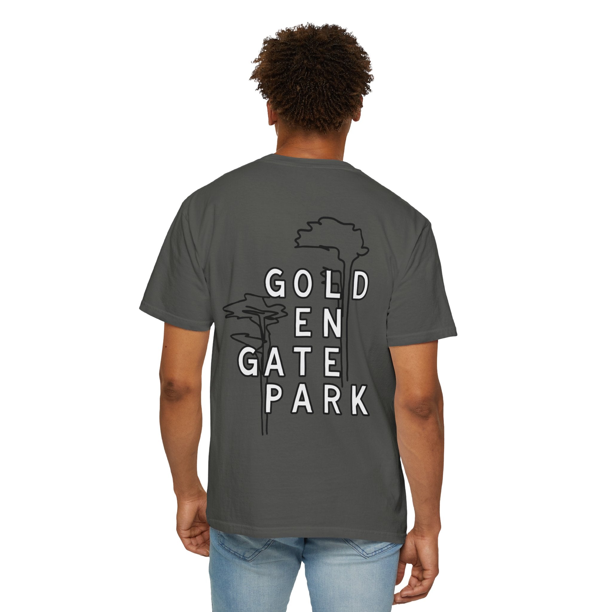 Golden Gate Park | Adult Unisex T-Shirt | Gold-en Gate Park Cypress Trees