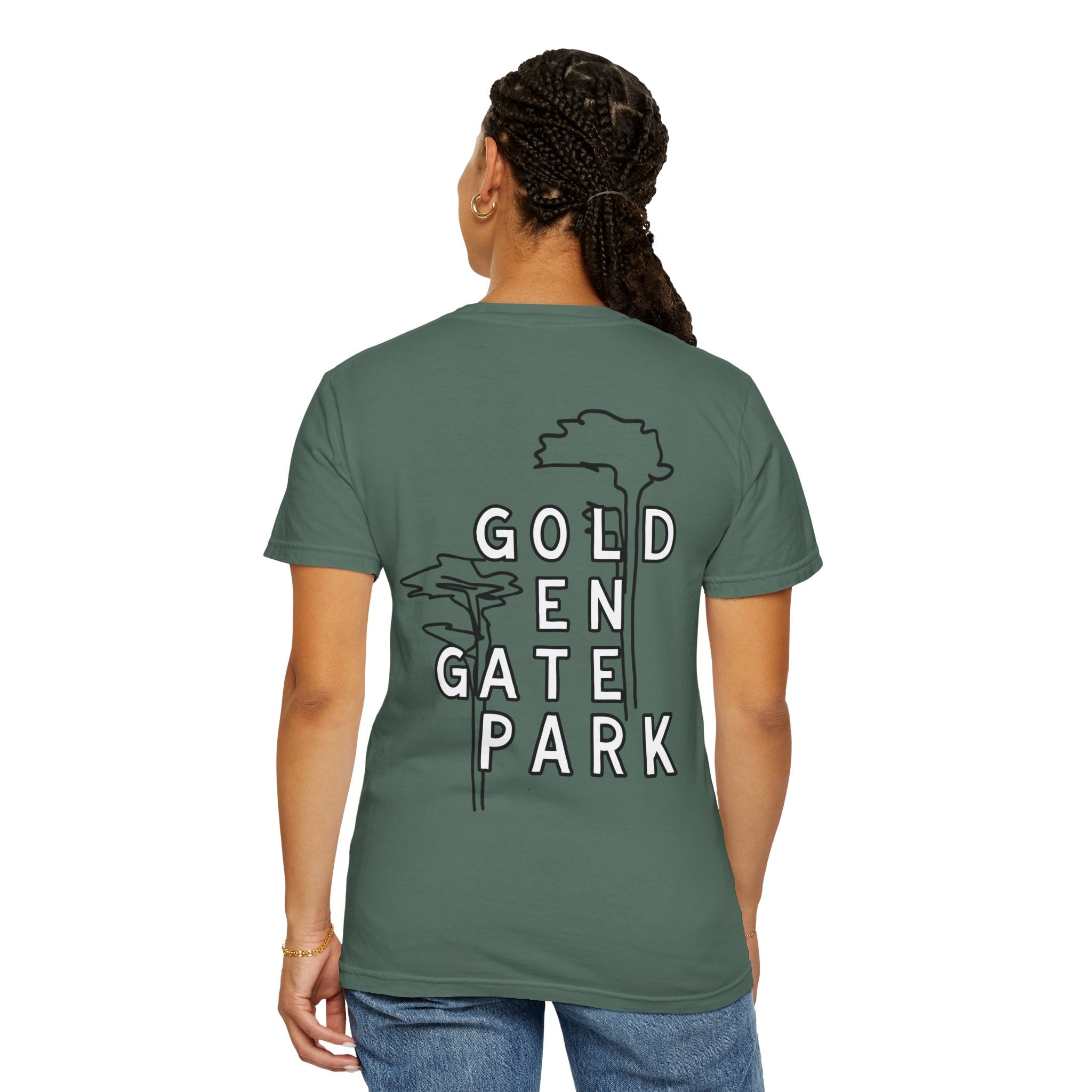 Golden Gate Park | Adult Unisex T-Shirt | Gold-en Gate Park Cypress Trees