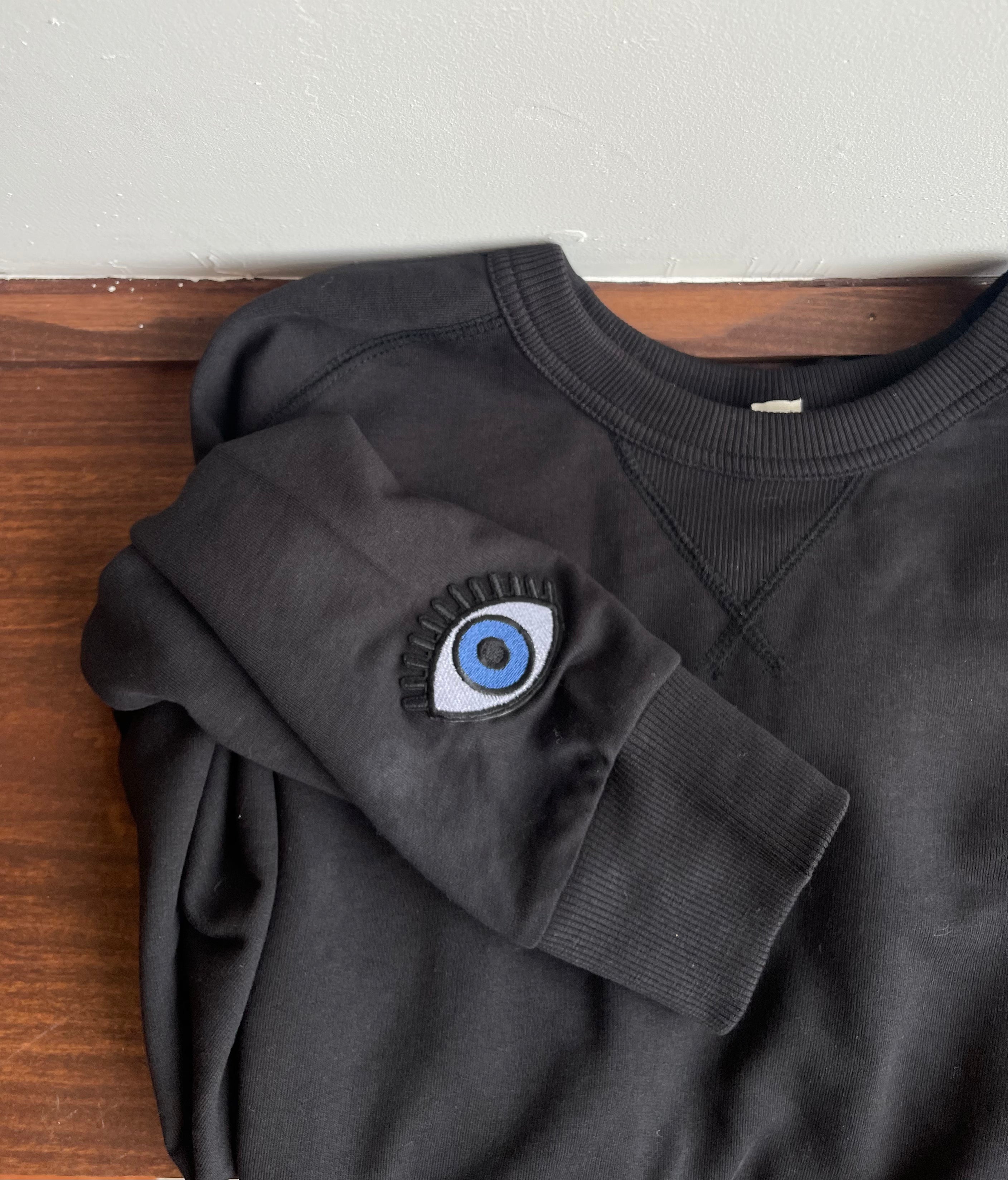 Adult Patch Crew Sweatshirt - Black