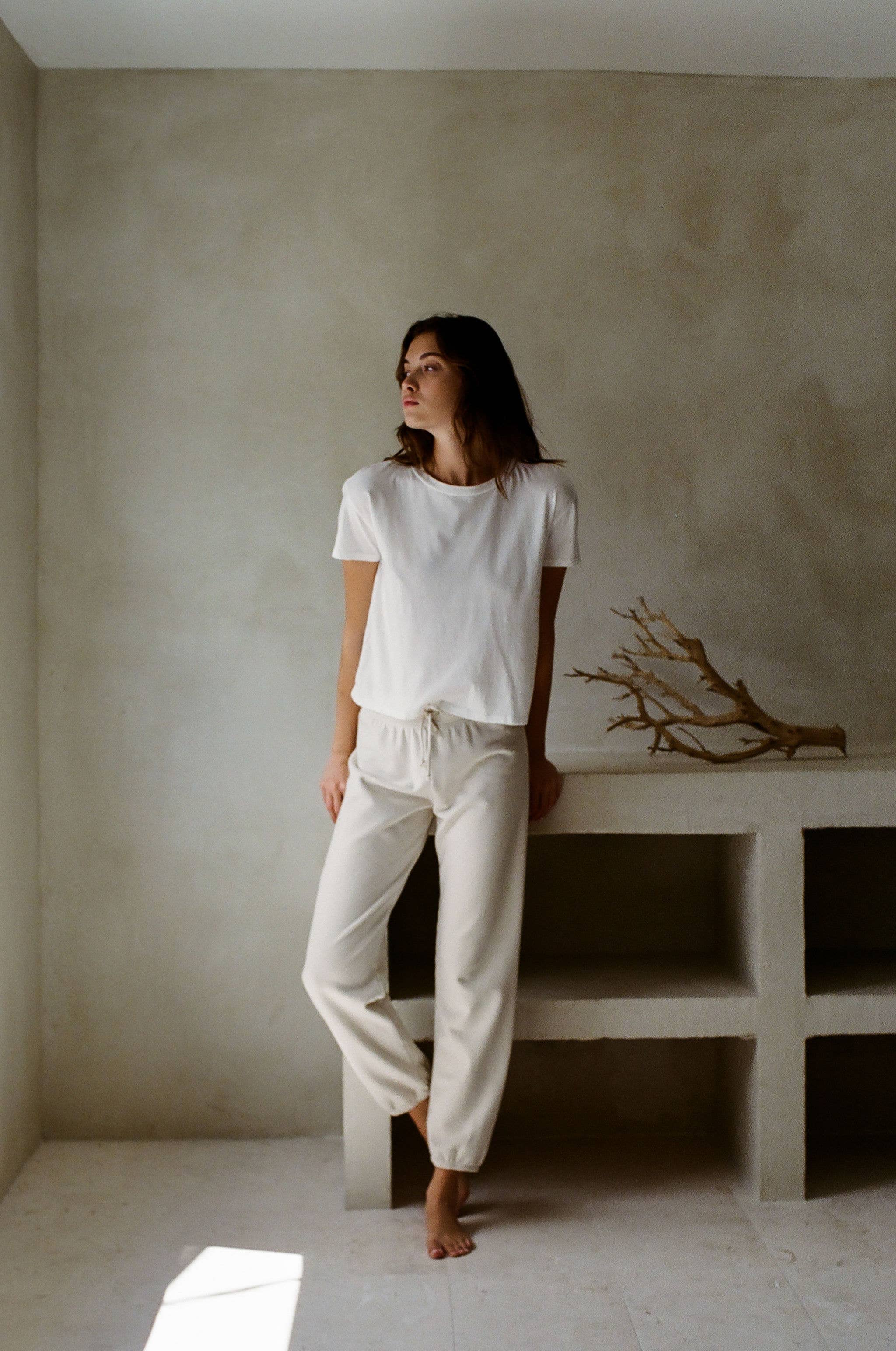 Organic Cotton Garment Dyed Crew Neck Top