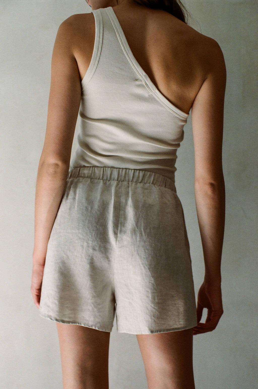 Woven 100% Linen Wide Leg Shorts With Pockets
