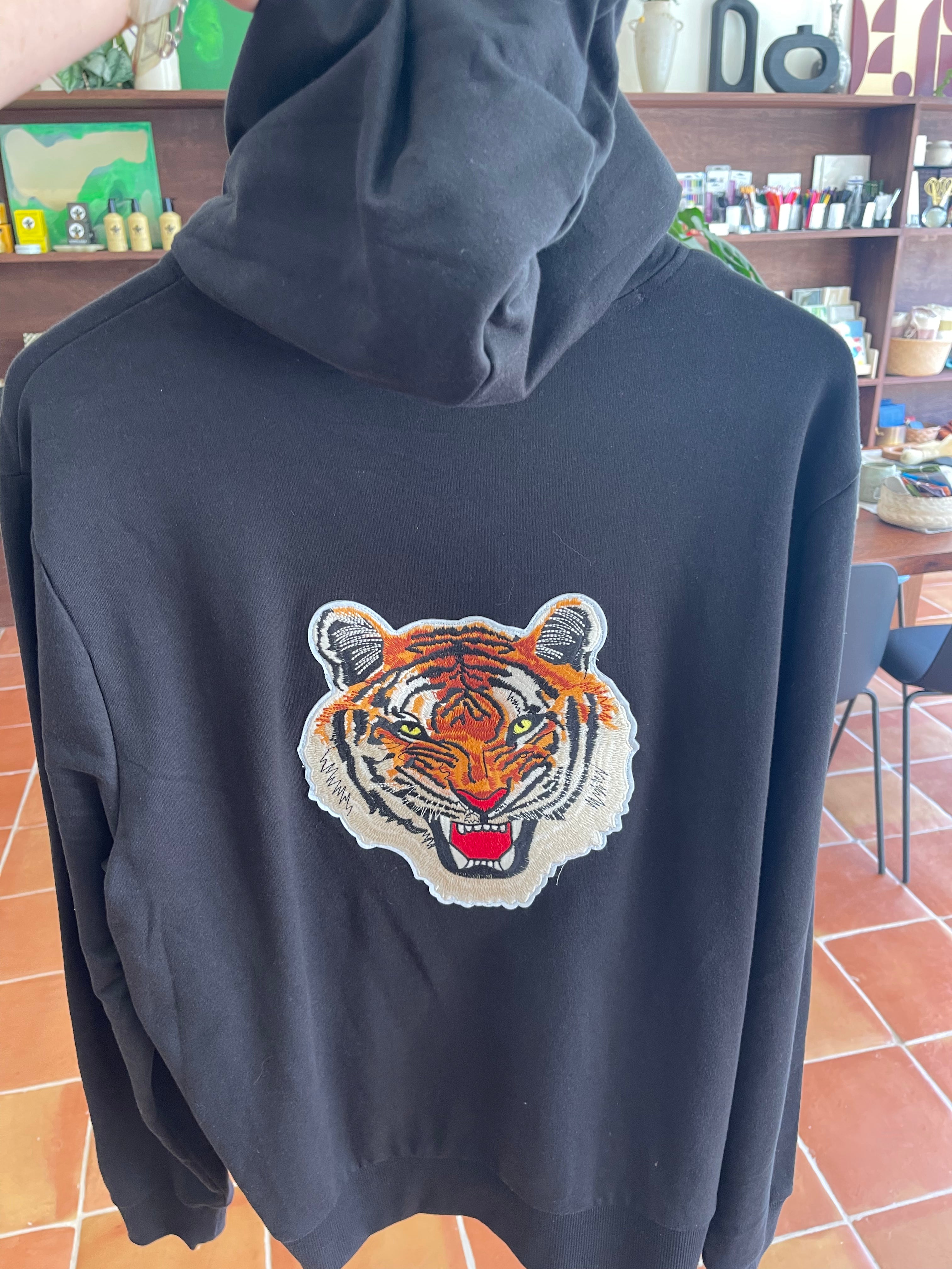 Adult Patch Hooded Sweatshirt - Black