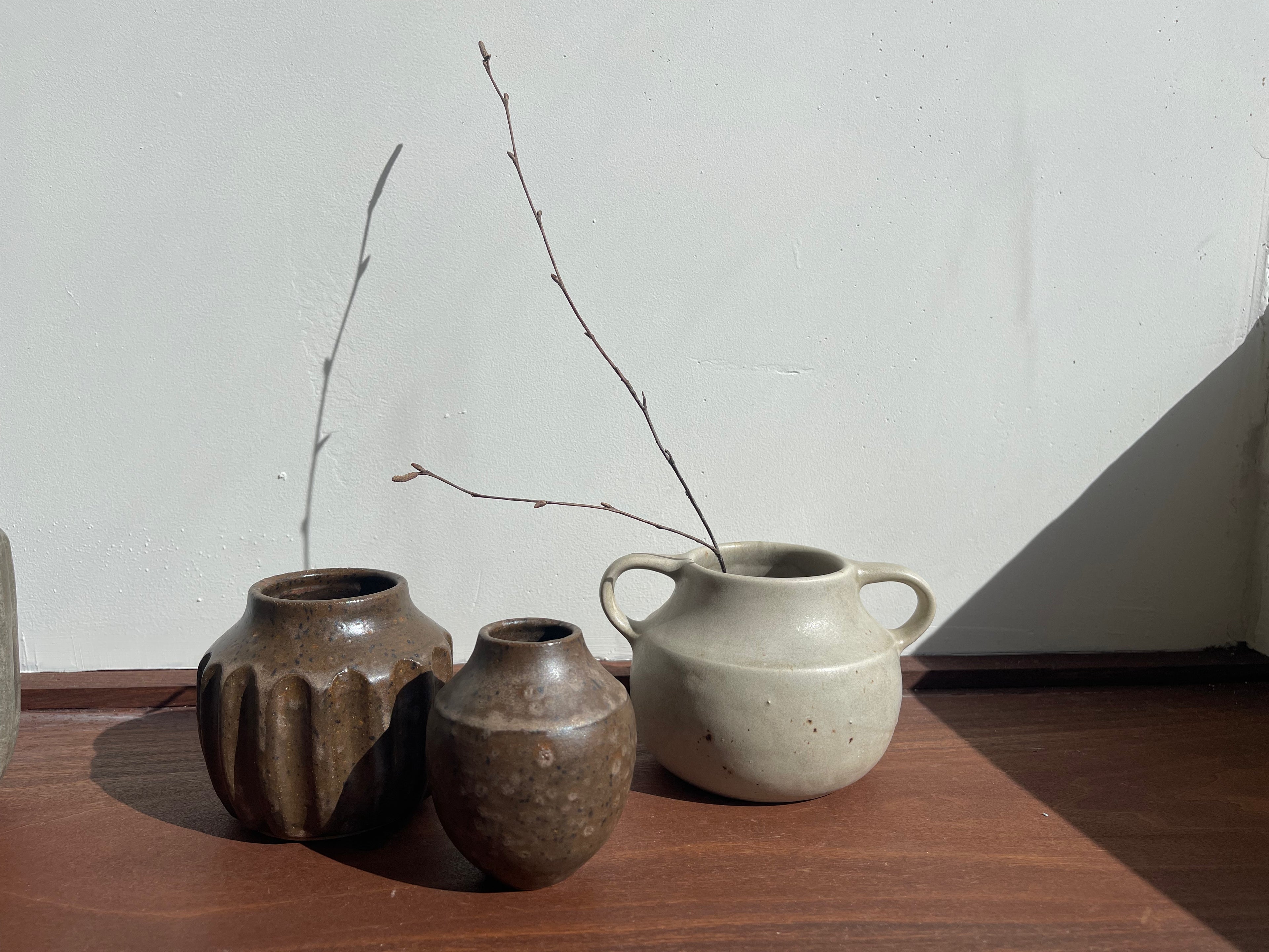 Ceramic Vase - White Handled