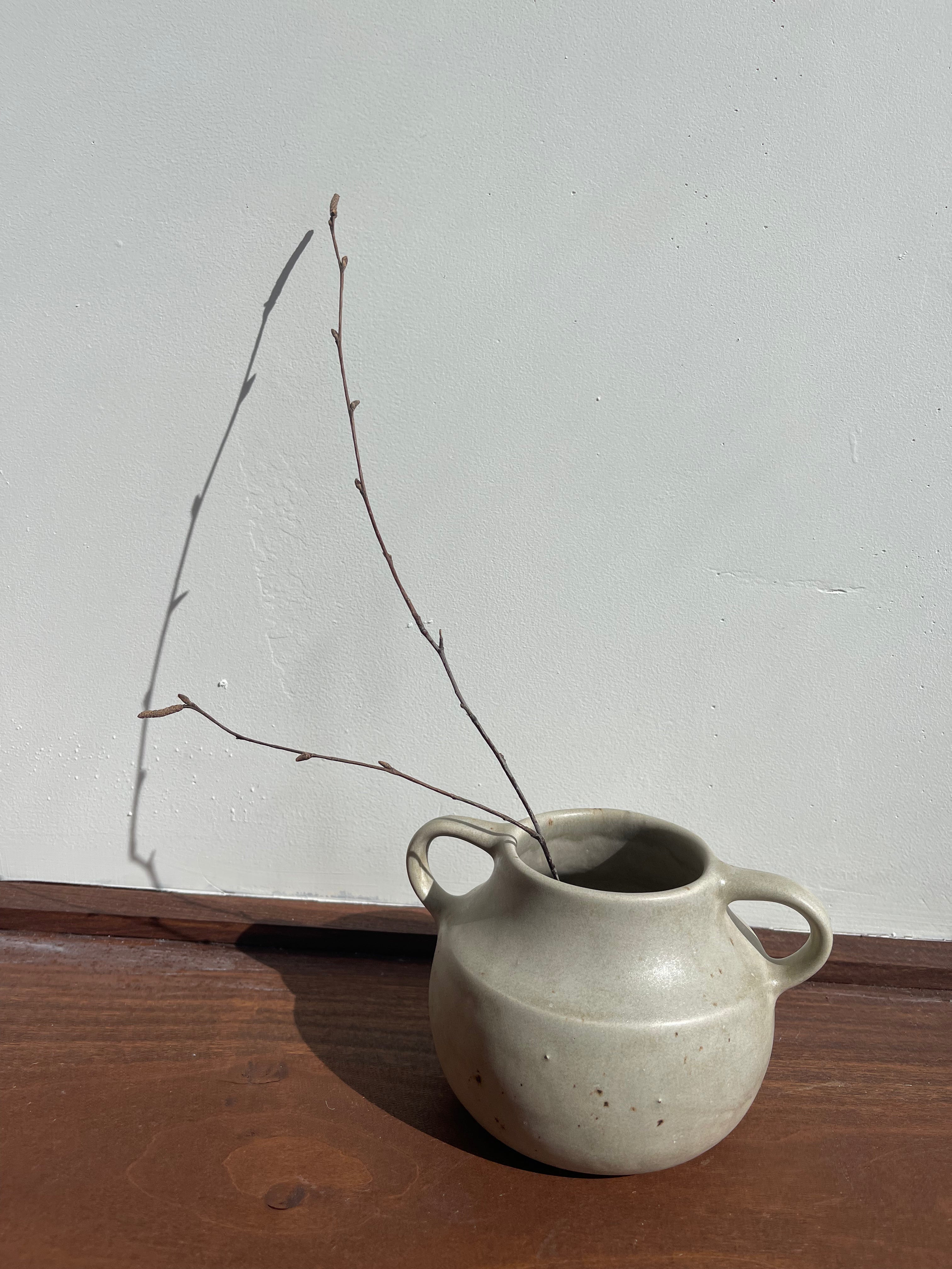 Ceramic Vase - White Handled