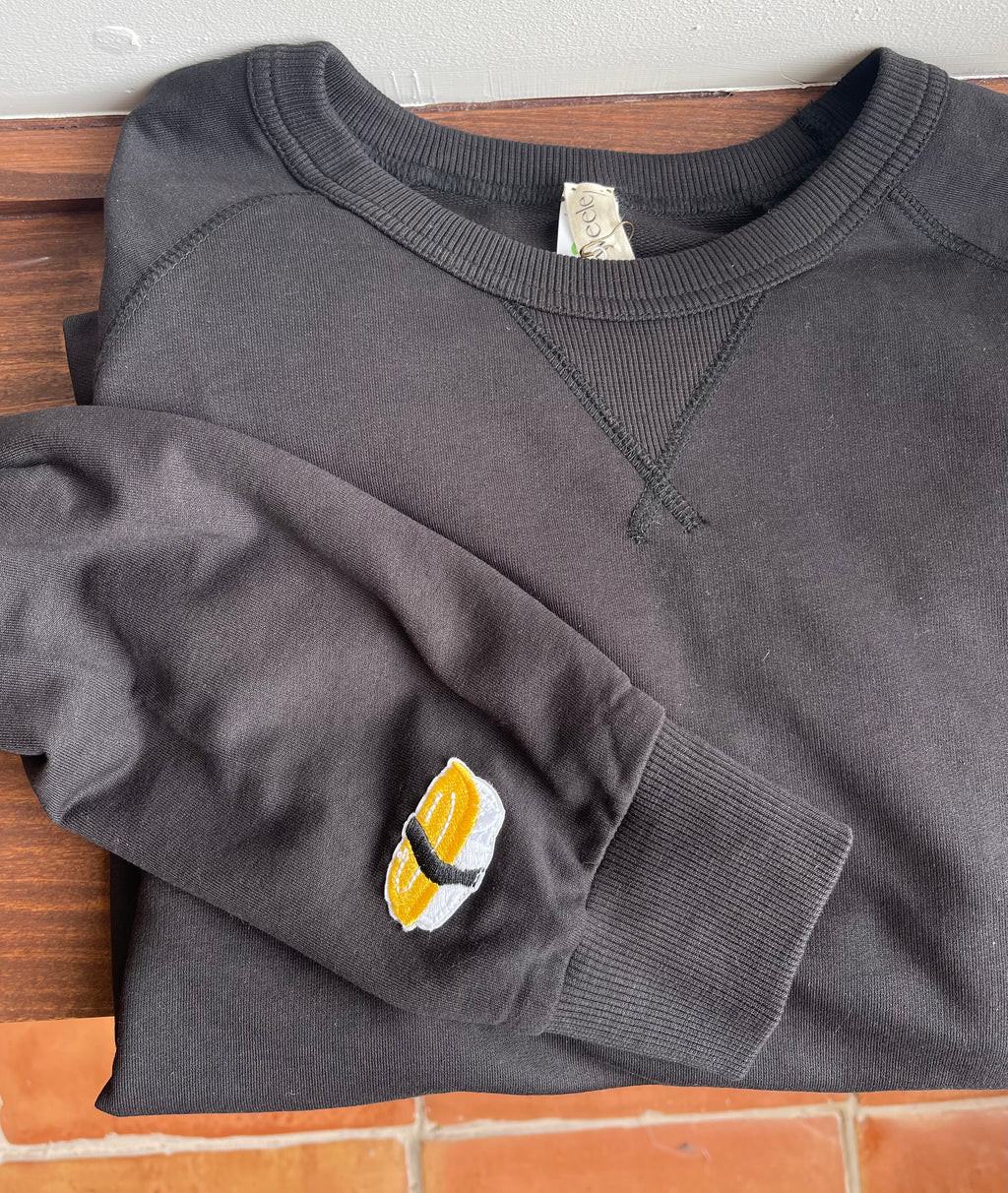Adult Patch Crew Sweatshirt - Black