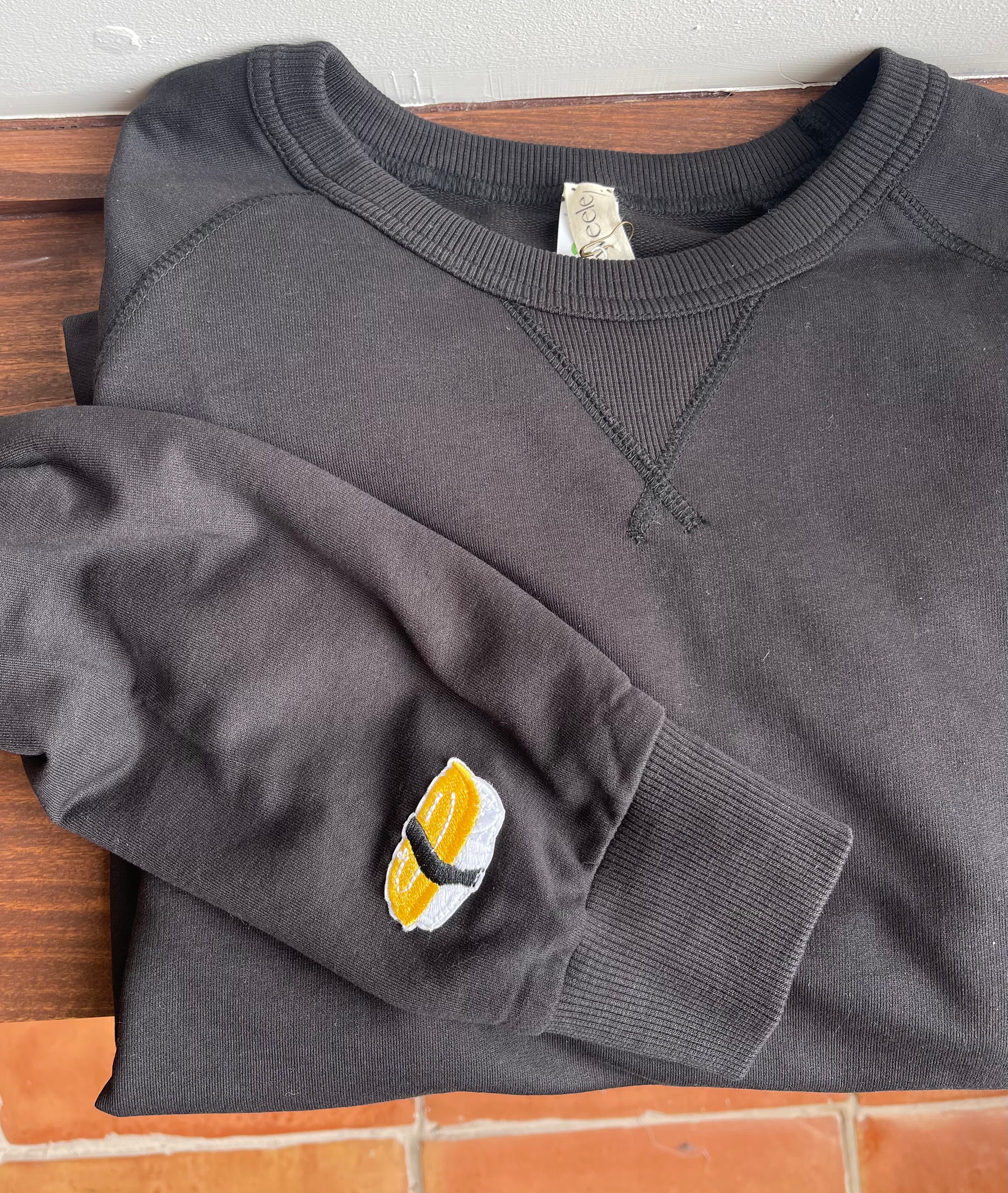 Adult Patch Crew Sweatshirt - Black