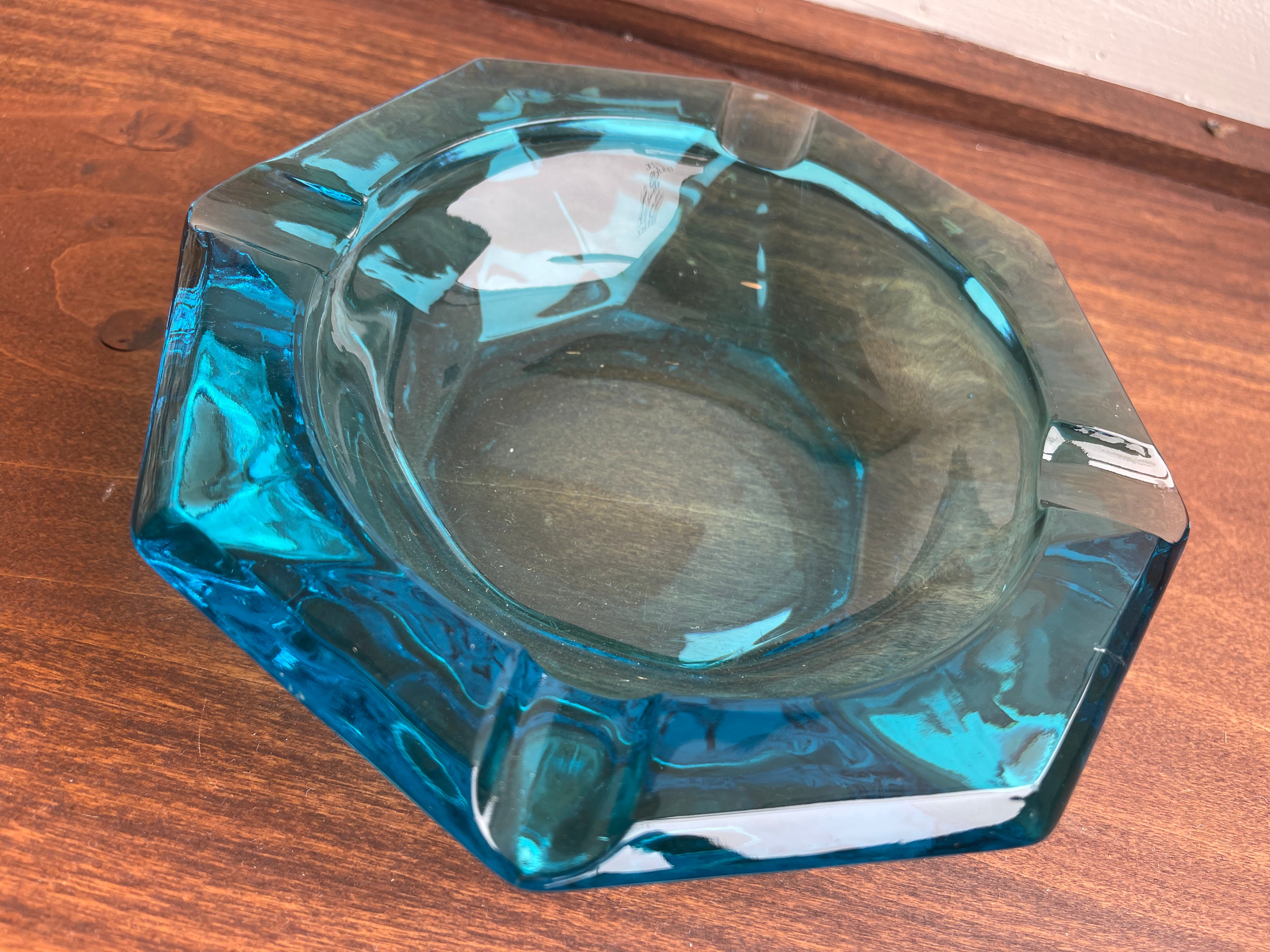 Vintage Light Blue Hazel-Atlas Glass Ashtray / Catchall