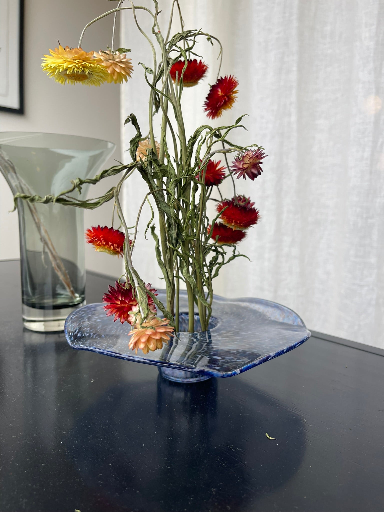 Vintage Art Glass Votive Holder Made in Romania Blown Glass
