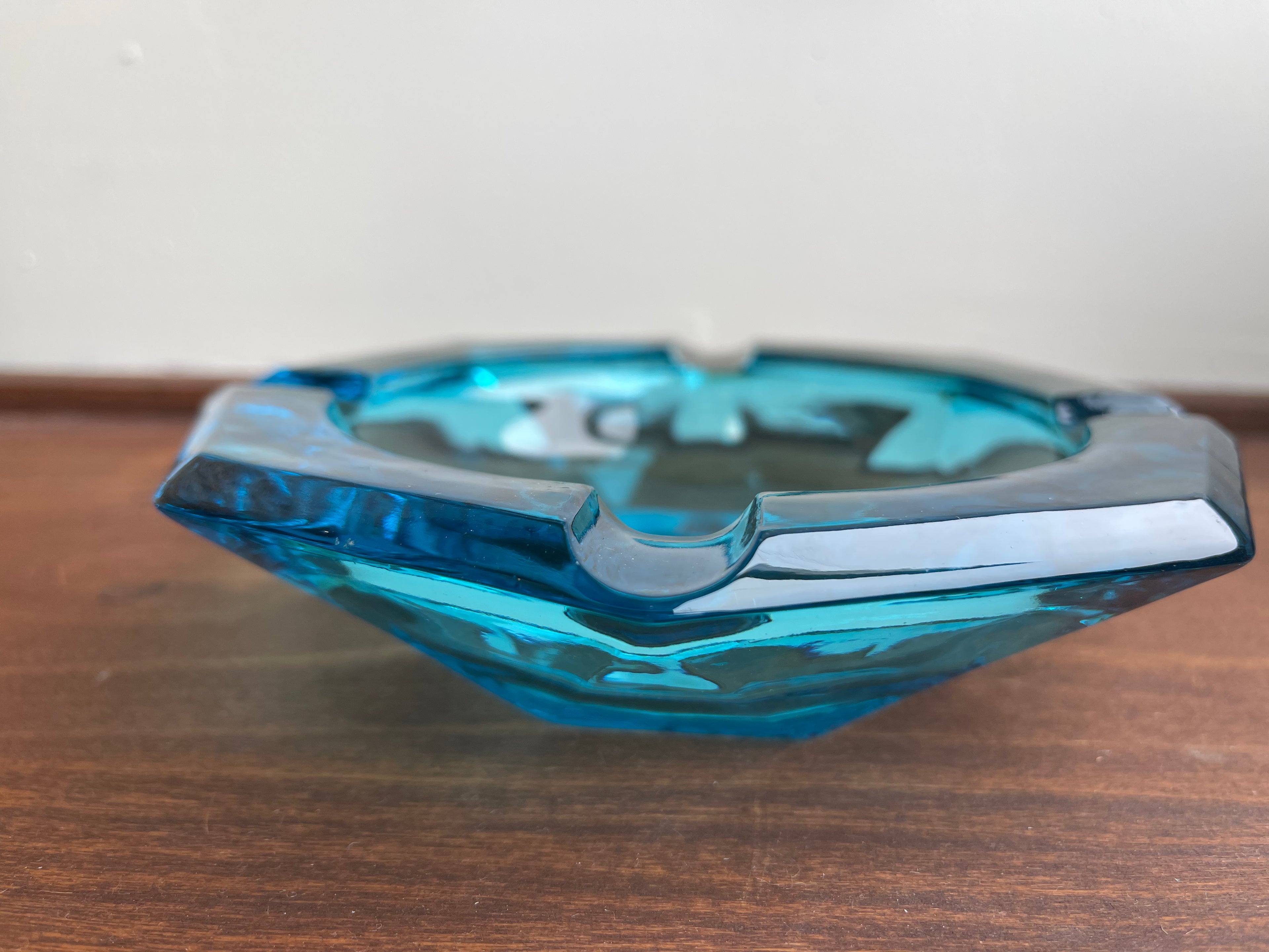 Vintage Light Blue Hazel-Atlas Glass Ashtray / Catchall