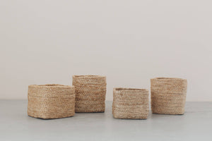 Square Tabletop Basket - natural jute