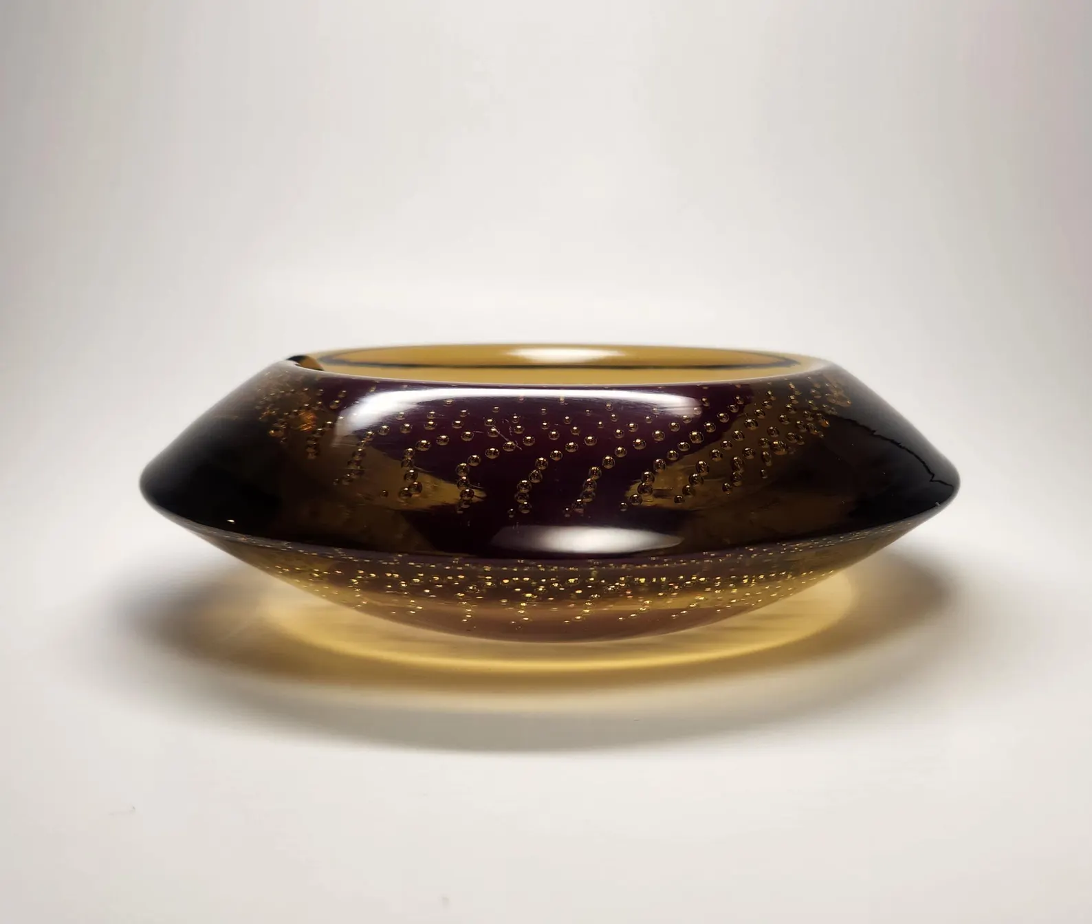 Vintage MCM amber Murano Ashtray
