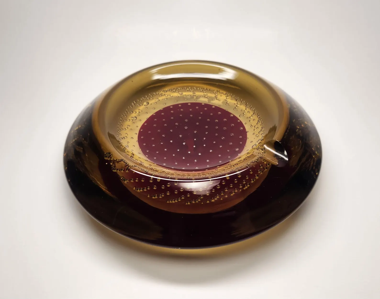 Vintage MCM amber Murano Ashtray