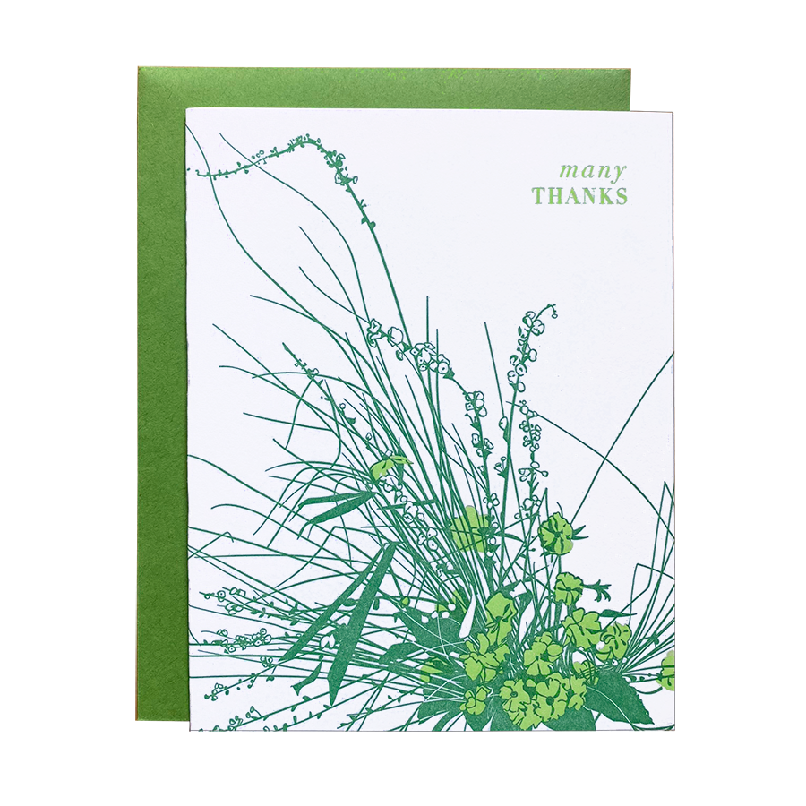 Grass Bouquet Thanks Card