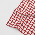 Hand Block Linen Napkin Set Graph Checks - Red