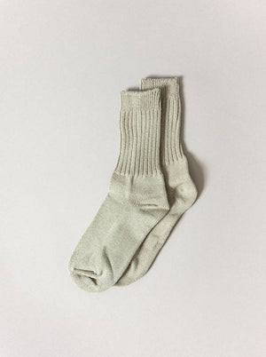 Open image in slideshow, Sasawashi Ribbed Socks - Sand
