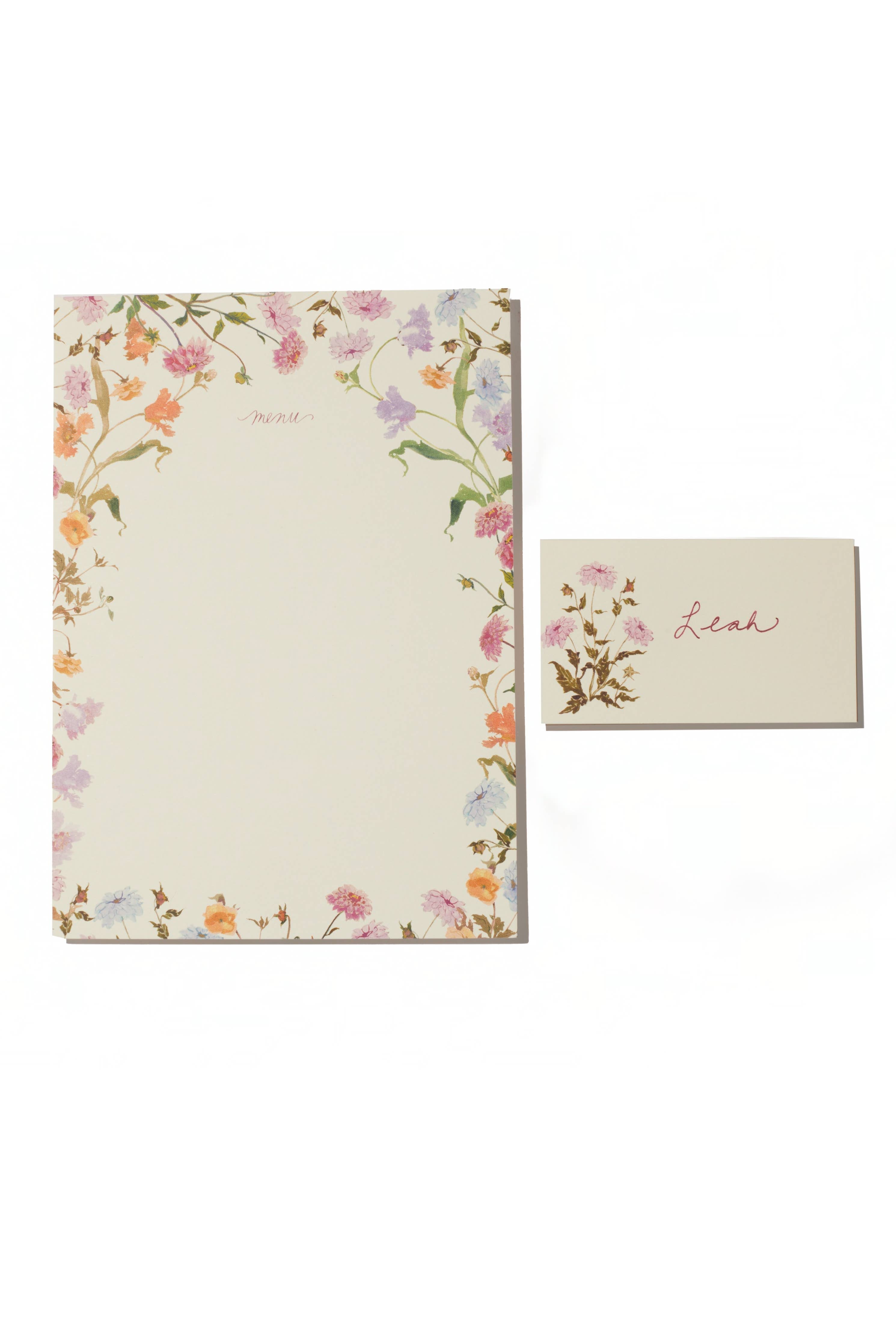 Menu & Placecard Set of 6