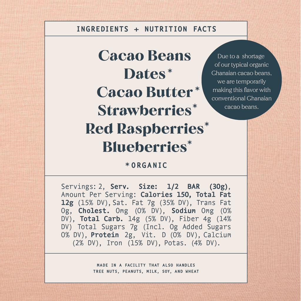 Mixed Berry Date-Sweetened Dark Chocolate