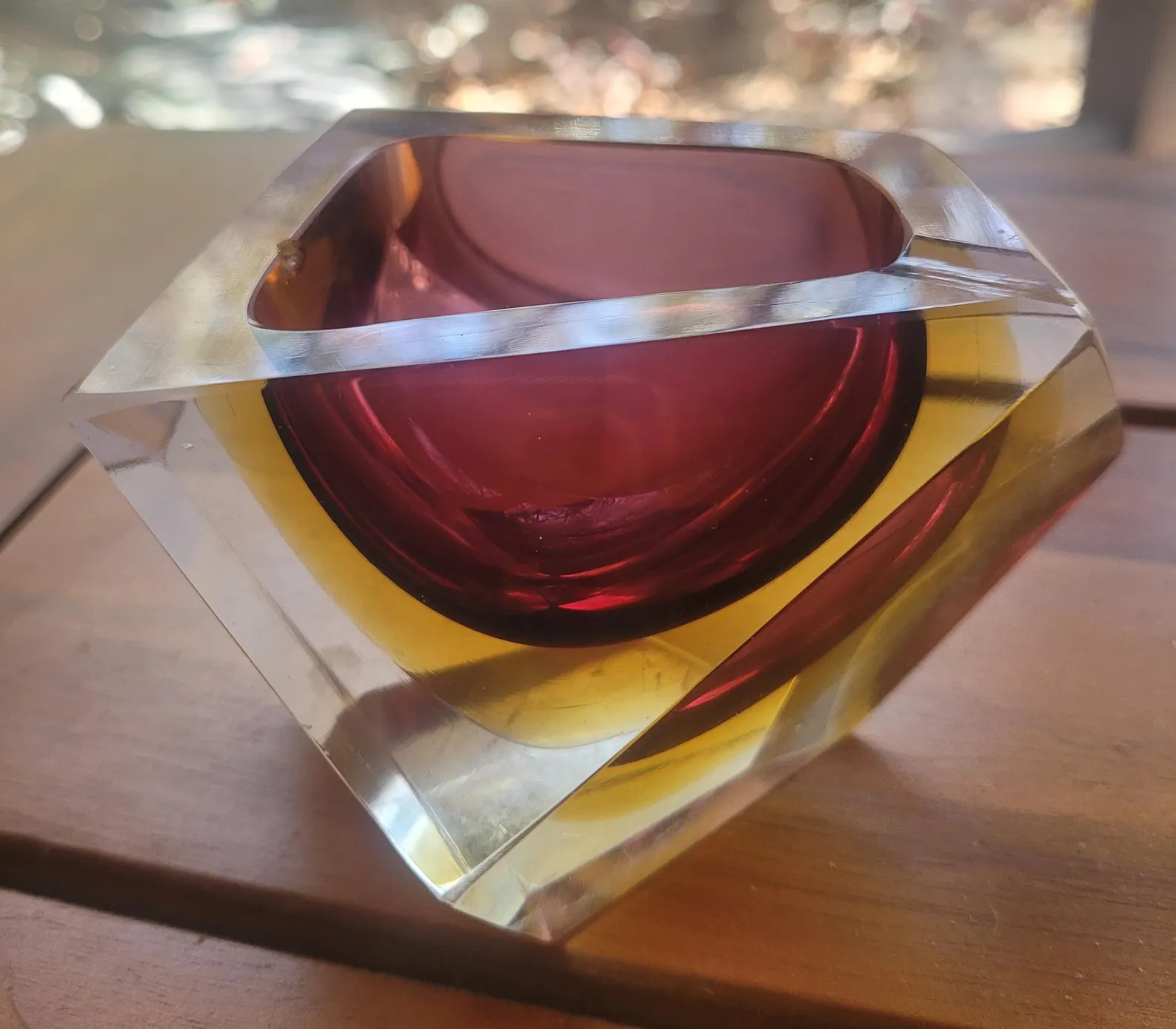 Vintage Art Glass Ashtray Catchall Paperweight