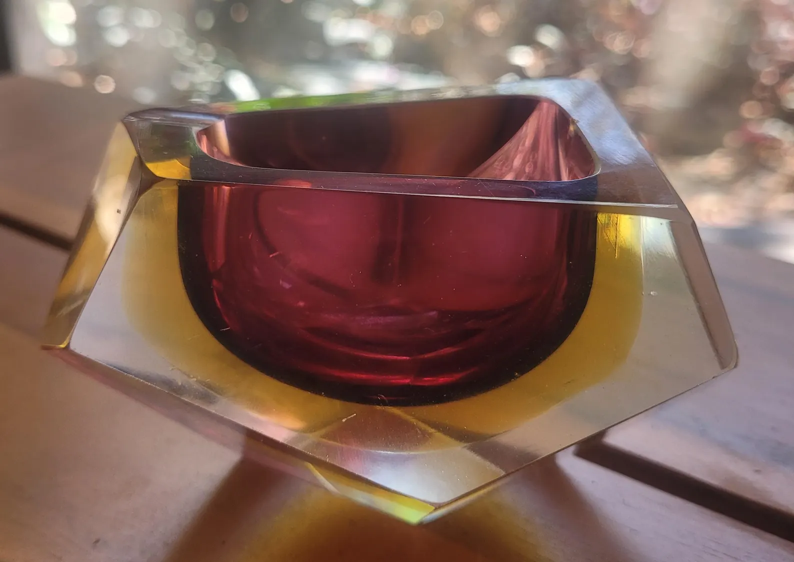 Vintage Art Glass Ashtray Catchall Paperweight